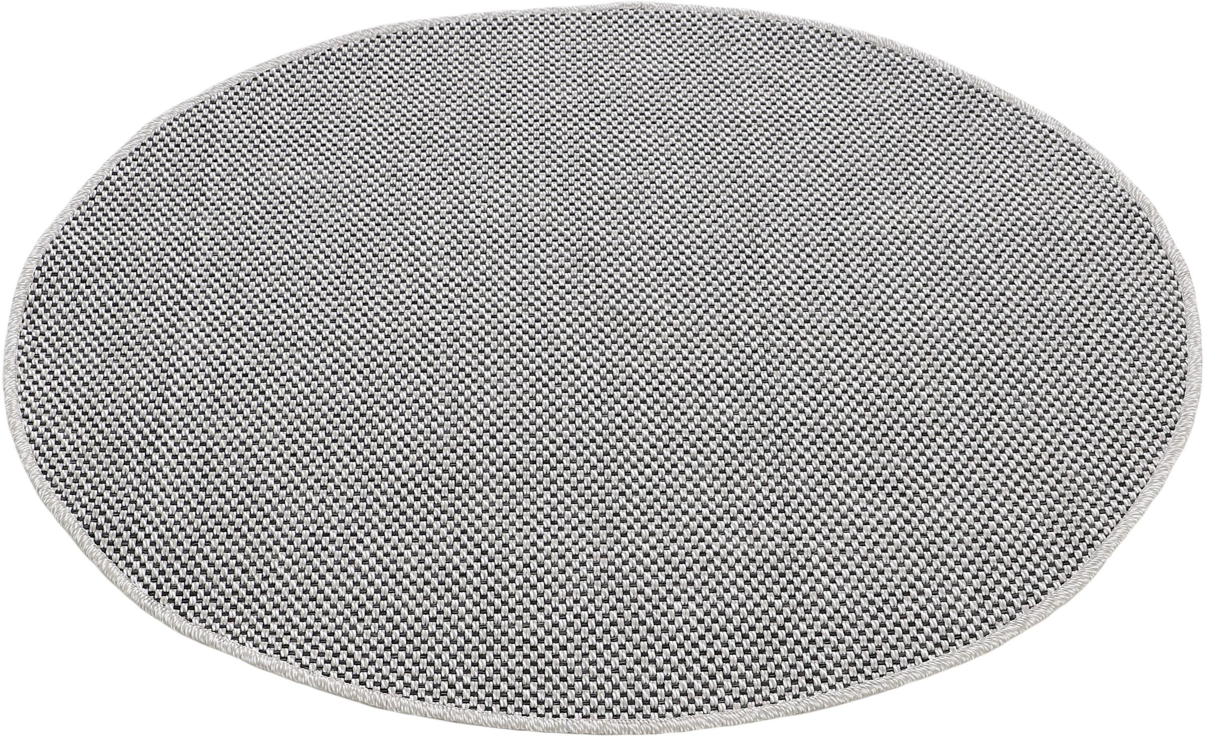carpetfine Teppich »Boho 105«, rund, 4 mm Höhe, robustes Flachgewebe, Sisal Optik, UV-beständig, Außenbereich
