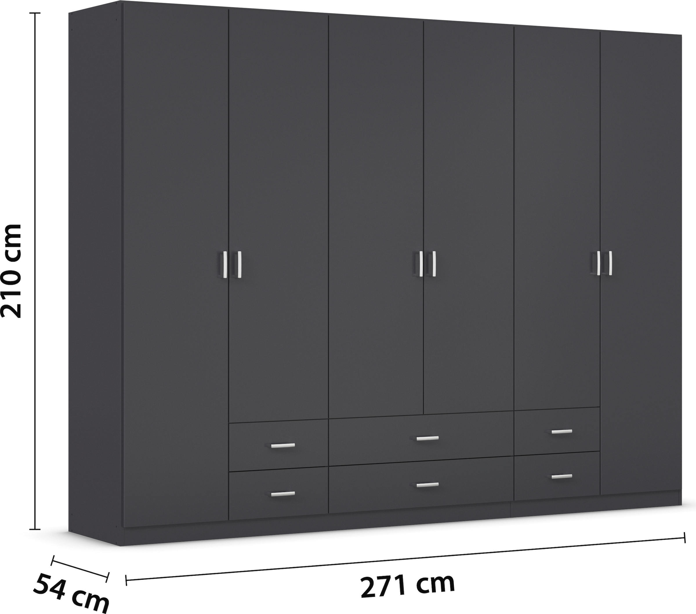rauch Drehtürenschrank »Kleiderschrank Schrank Garderobe Wäscheschrank GAMMA in 3 Breiten«, mit 6 Schubladen, in schlichtem Design TOPSELLER MADE IN GERMANY