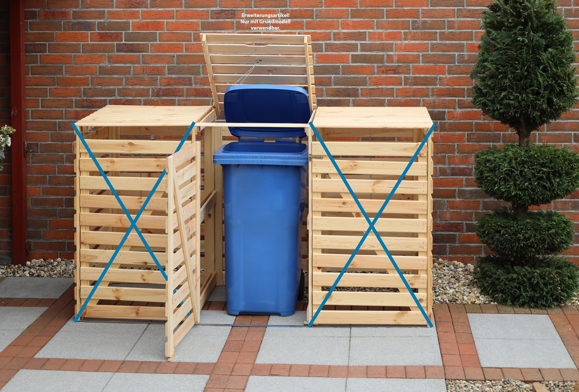 promadino Mülltonnenbox »Vario V Erweiterung« besonders robust aus zertifiziertem Kiefernholz gefertigt