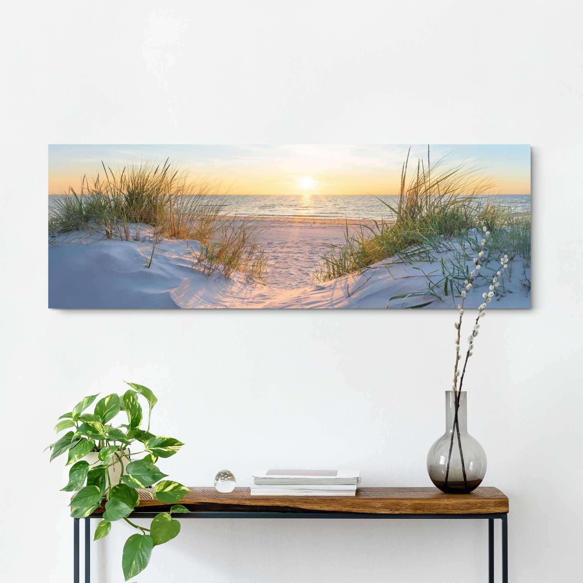 Reinders! Deco-Panel »Sonnenuntergang in den Dünen«, Wohnzimmer - Beige - M günstig online kaufen