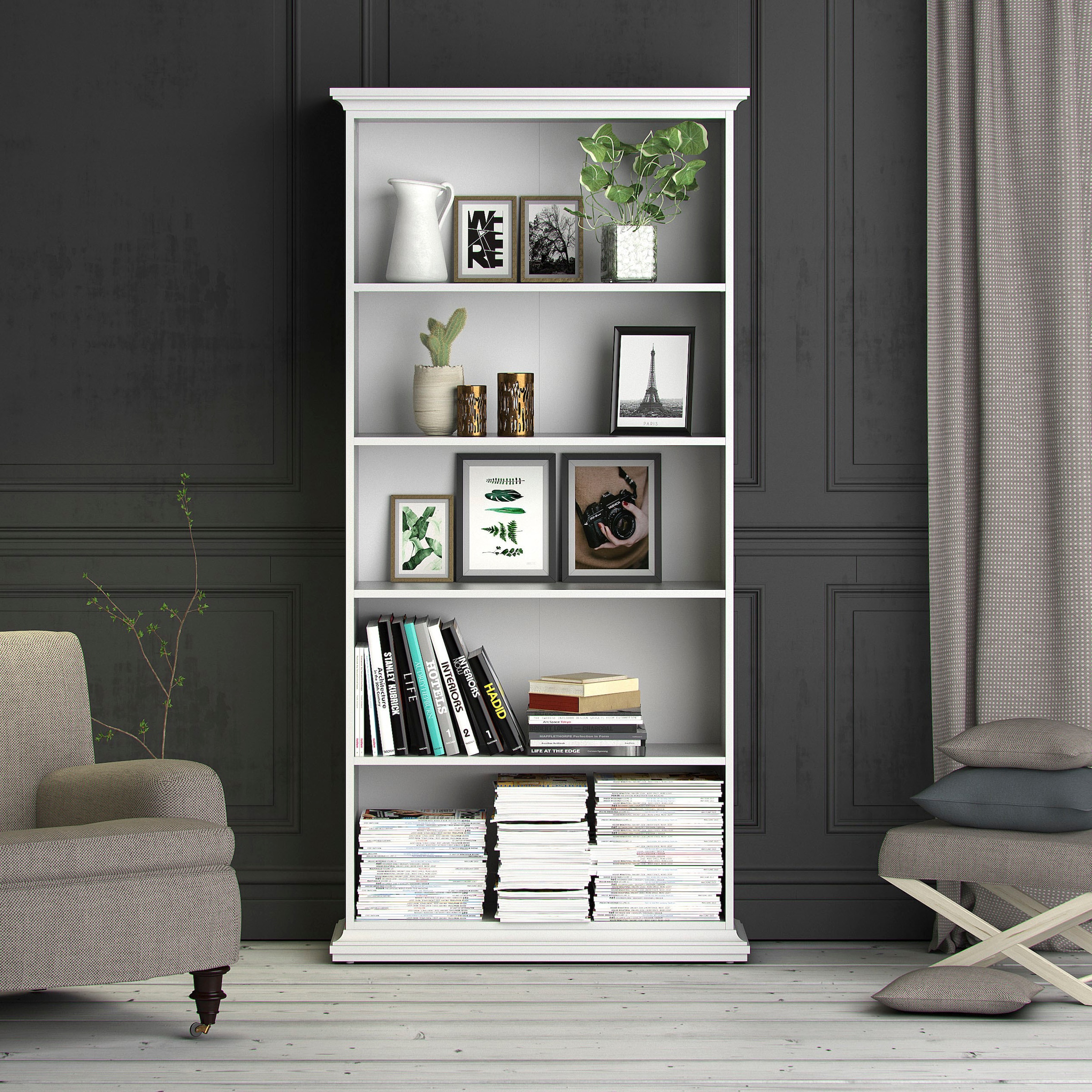 Home affaire Bücherregal »Paris«, mit 4 Einlegeböden für viele  Stauraummöglichkeiten, Höhe 200 cm online kaufen