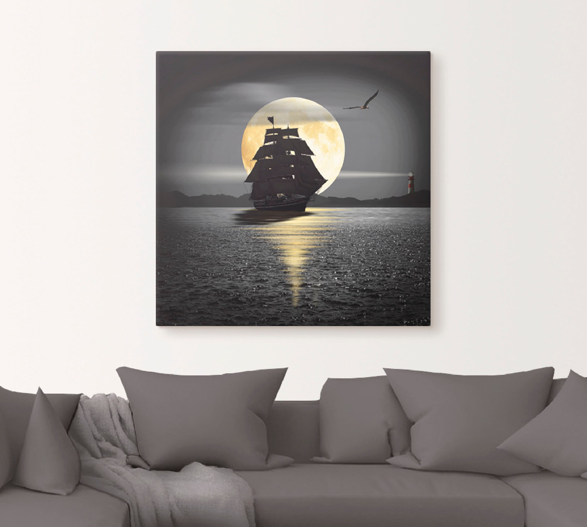 Artland Wandbild »Ein Schiff mit schwarzen Segeln«, Boote & Schiffe, (1 St. günstig online kaufen