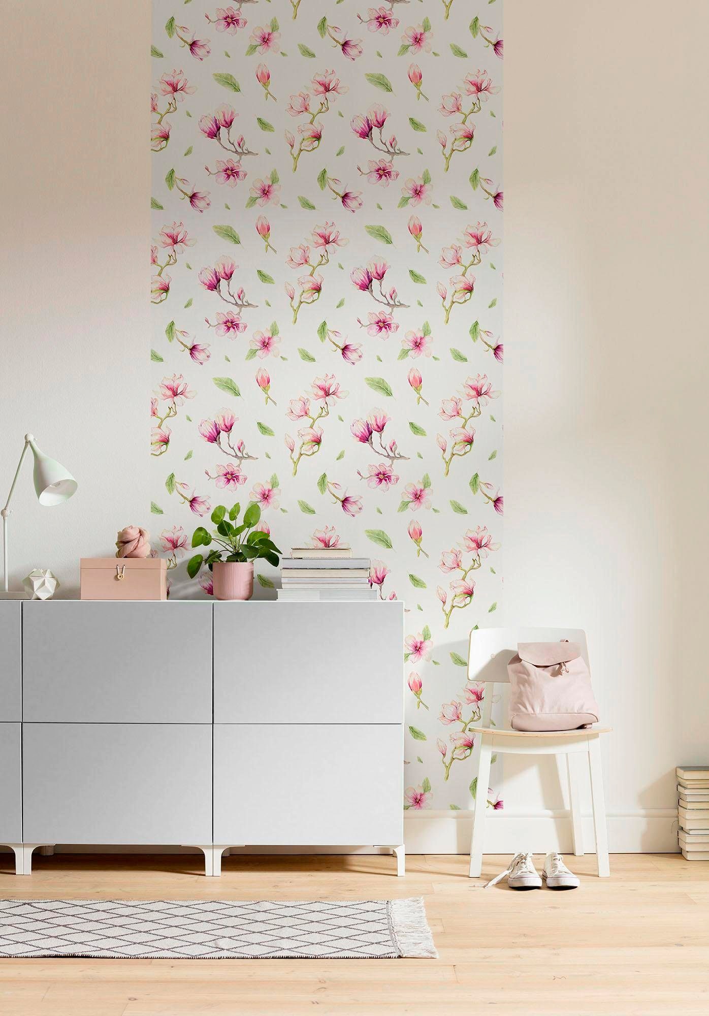 Komar Vliestapete »Magnolia Rappo«, (Breite x Höhe), Vliestapete, 100 cm Bahnbreite