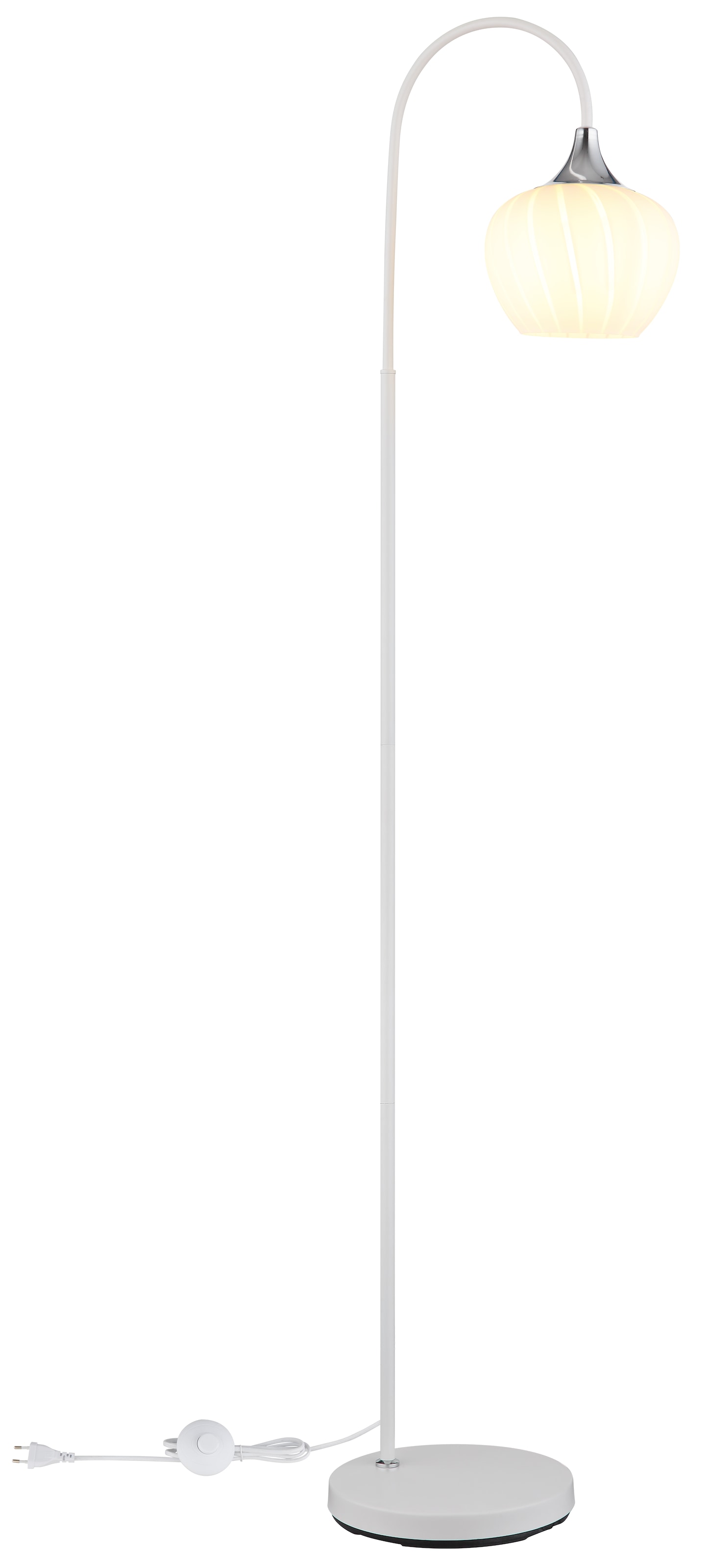 GLOBO LIGHTING Stehlampe »MAXY«, Leuchtmittel E27 | ohne Leuchtmittel, Stehleuchte/Glas opal/Wohnzimmer/Schlafzimmer/weiß