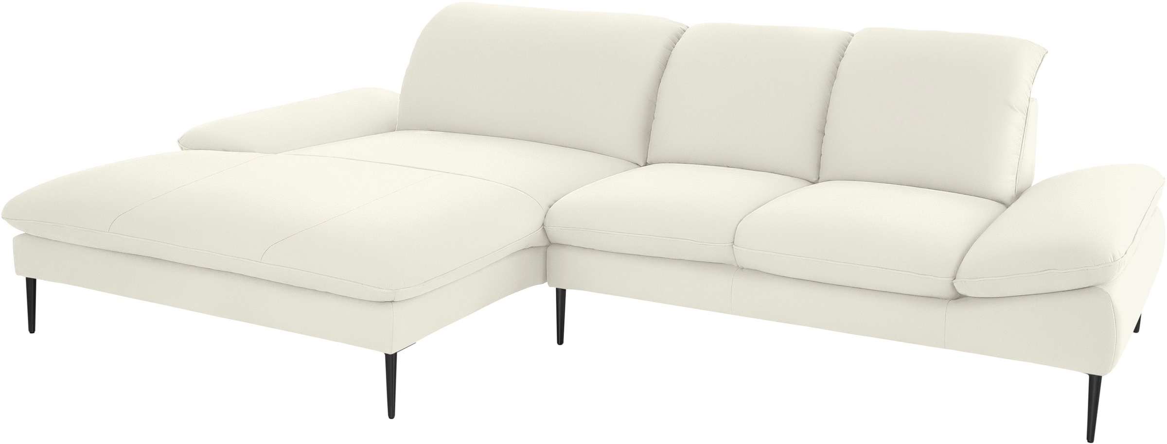 W.SCHILLIG Ecksofa »enjoy&MORE, Designsofa, elegant und bequem, L-Form«, Sitztiefenverstellung, Füße schwarz pulverbeschichtet, Breite 310 cm
