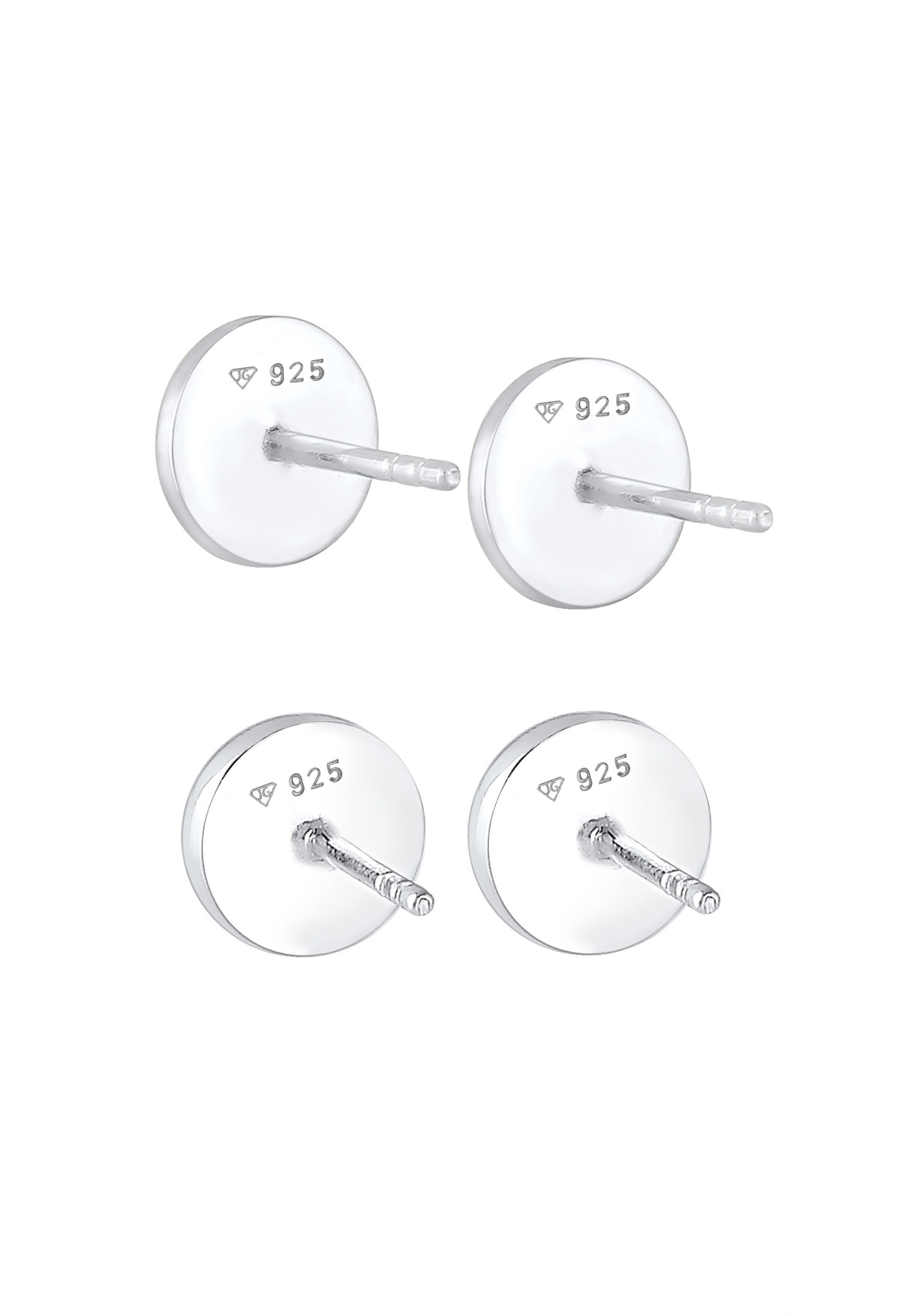 Kuzzoi Paar Ohrstecker »Herren Set Kreis Geo Emaille 925 Silber«