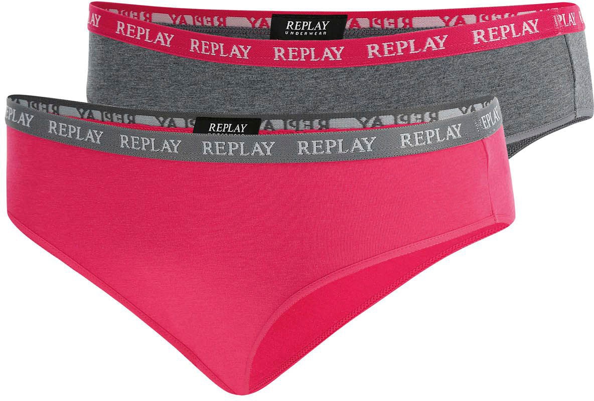 Replay Bikinislip »LADY SLIP Style 1 T/C 2pcs waterfall pack«, (Packung, 2er-Pack), mit Logoschriftzug