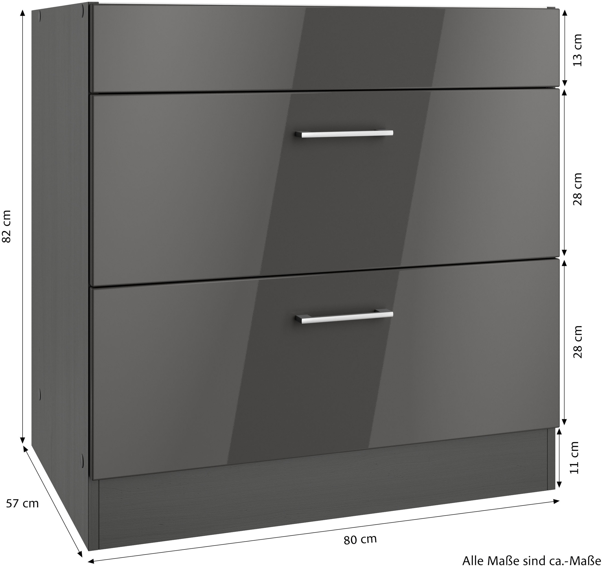 KOCHSTATION Kochfeldumbauschrank »KS-Milan«, Kochfeldumbau 80 cm, matte oder hochglänzende Fronten