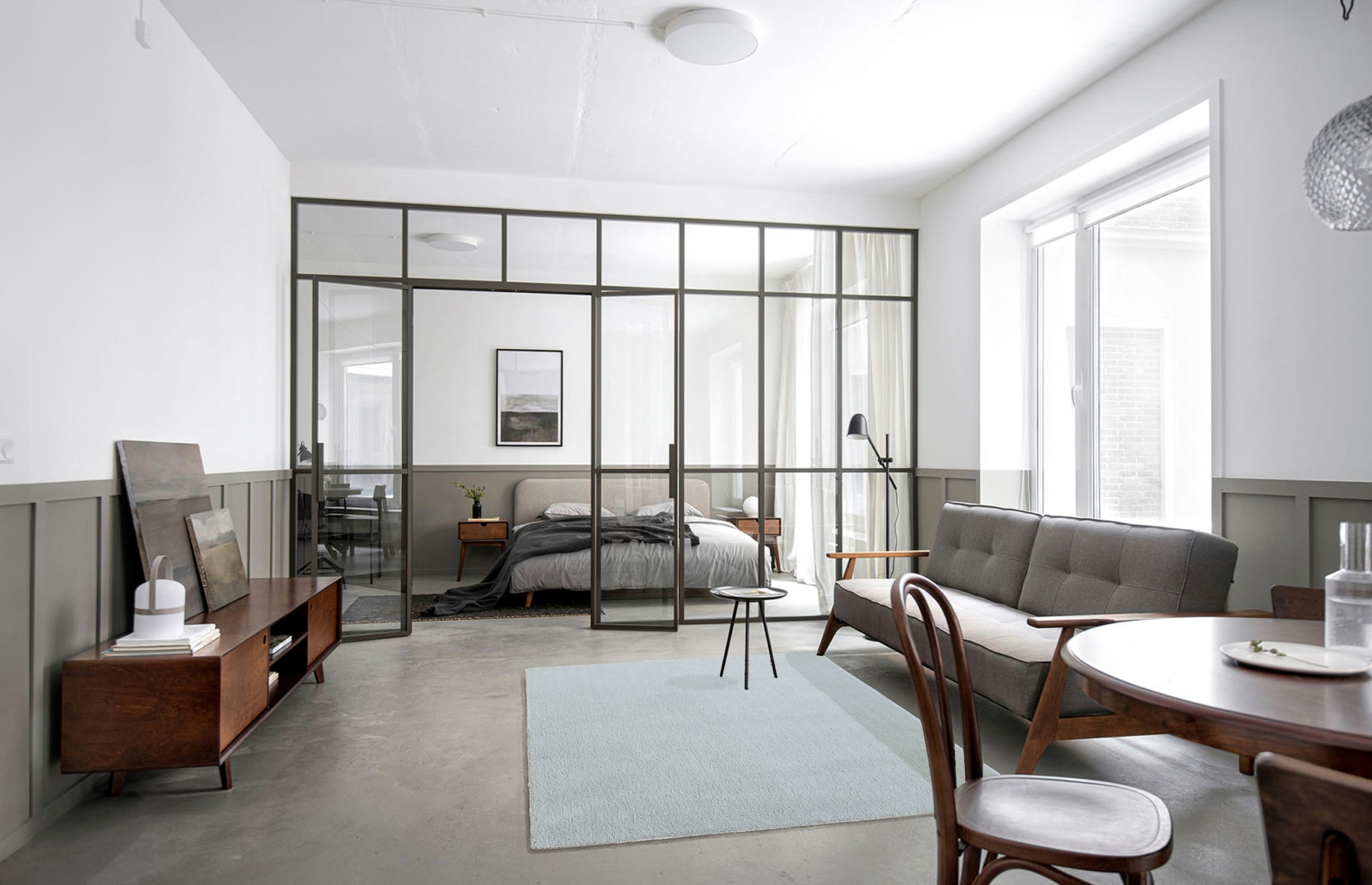 andas Teppich »Malik«, rechteckig, 20 mm Höhe, weich, flach, Uni-Farben, Wohnzimmer, Schlafzimmer, Kinderzimmer