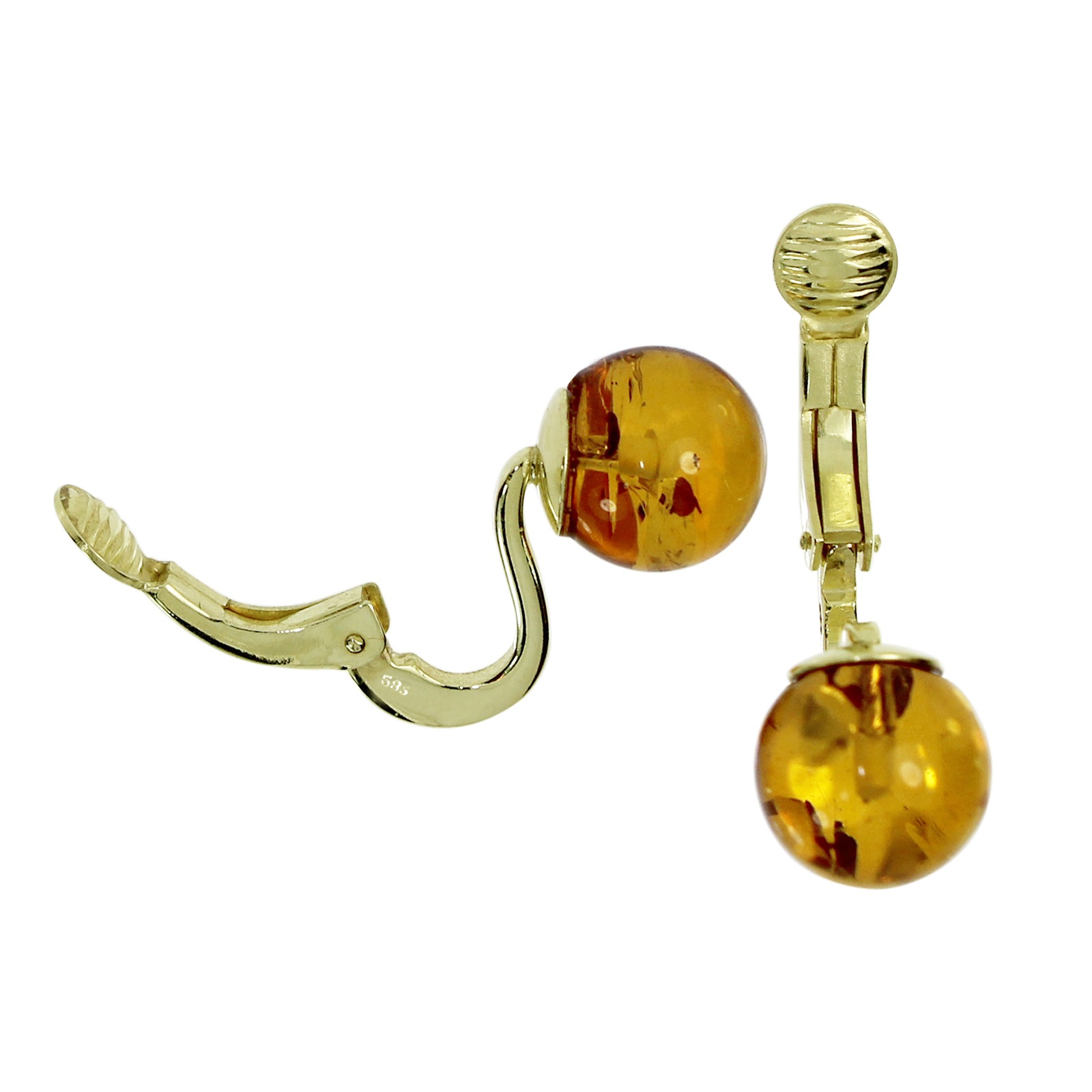 OSTSEE-SCHMUCK Paar Ohrclips »Ostsee-Schmuck Ohrclip Kugel 10 mm Ohrclip Kugel 10 mm«, (2 tlg.)