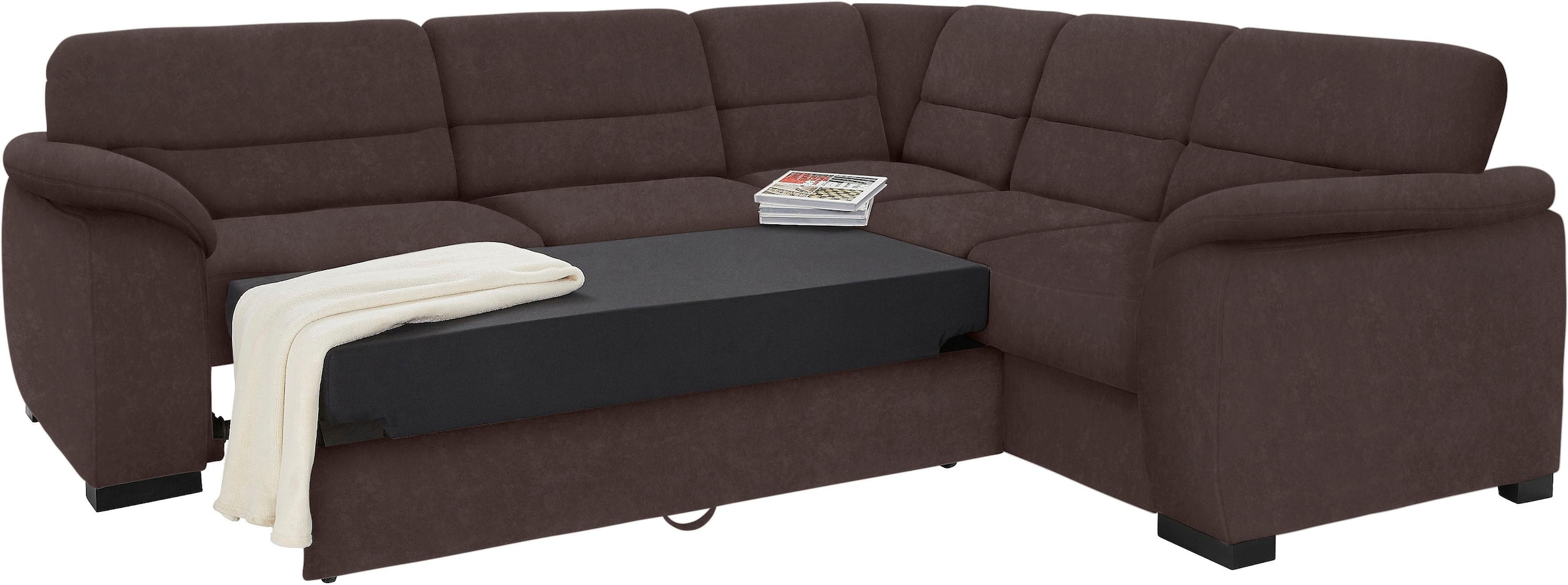 sit&more Ecksofa »Montego L-Form«, wahlweise mit Bettfunktion und Schubkasten