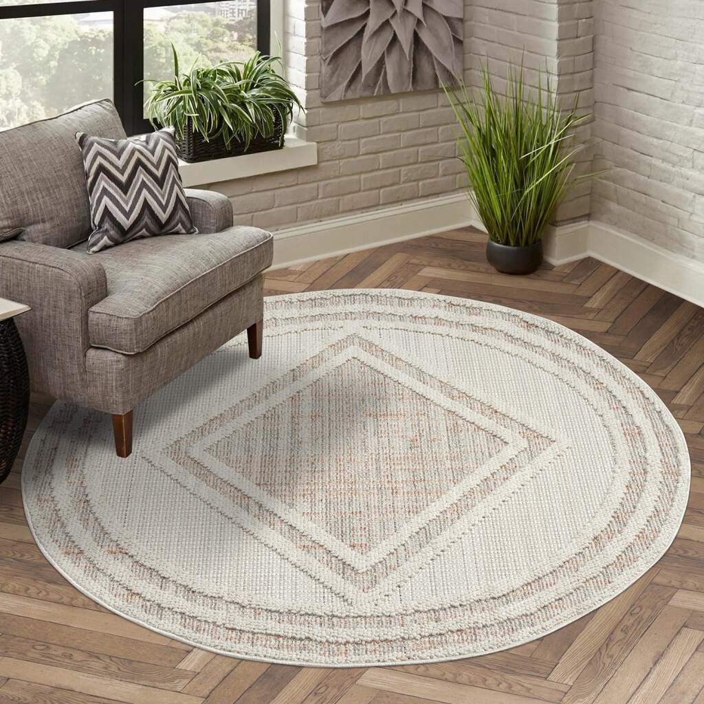 Carpet City Teppich »LINDO 8853«, rund, 11 mm Höhe, Kurzflor, Hochtief-Must günstig online kaufen