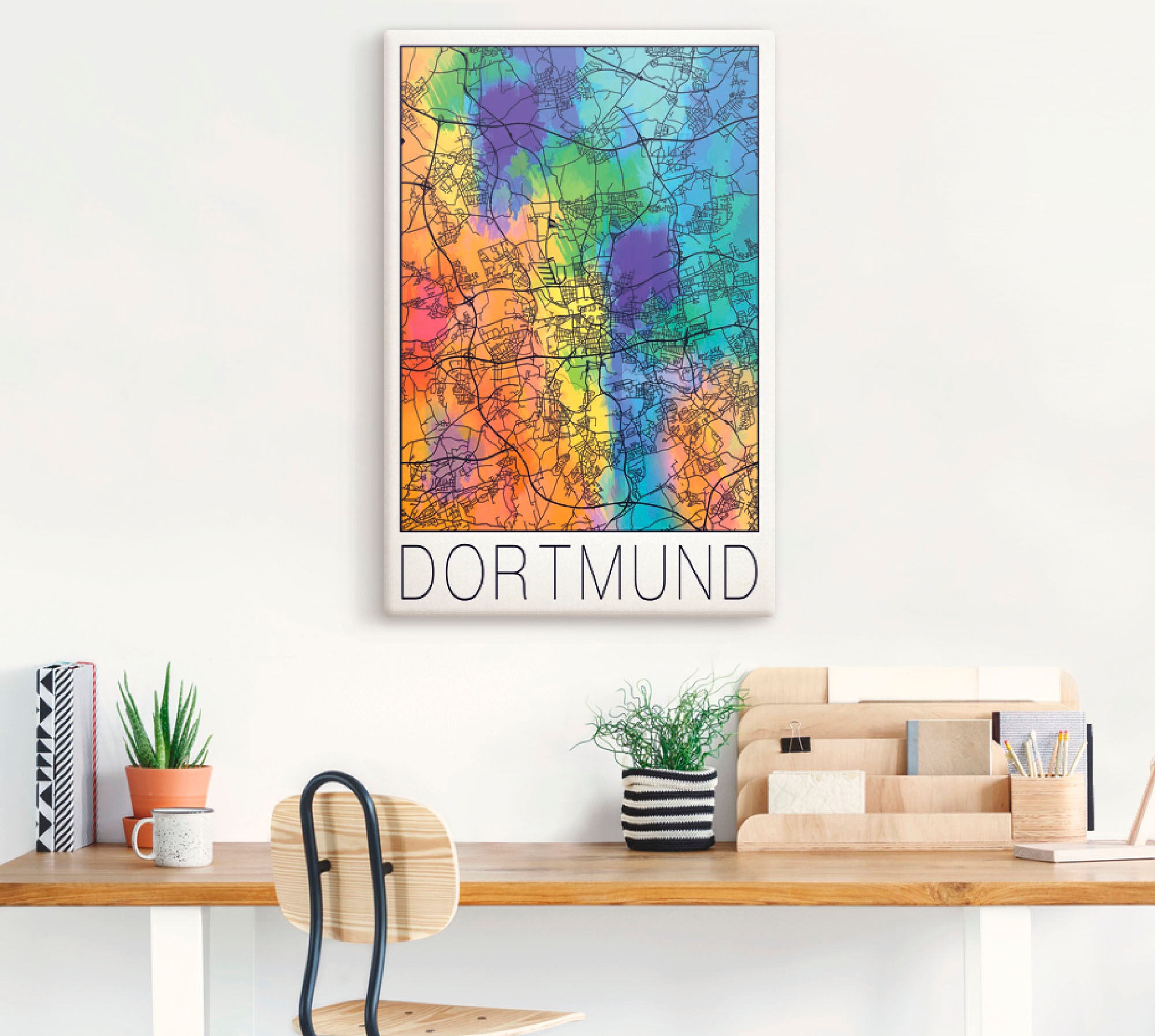 Artland Wandbild »Retro Karte Dortmund Deutschland«, Deutschland, (1 St.), als Alubild, Leinwandbild, Wandaufkleber oder Poster in versch. Größen