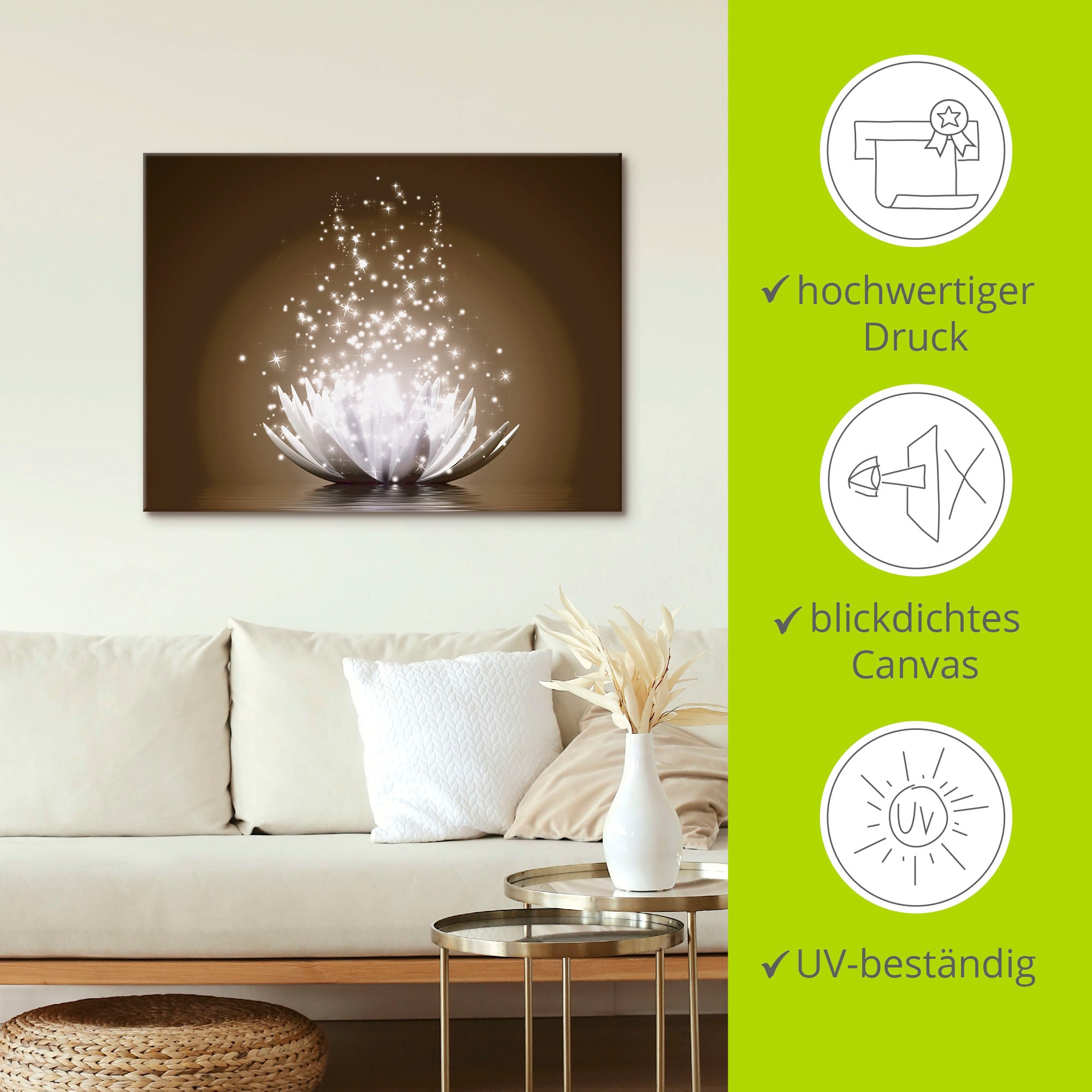 Artland Wandbild »Magie der Lotus-Blume«, Blumen, (1 St.), als Leinwandbild, Poster, Wandaufkleber in verschied. Größen