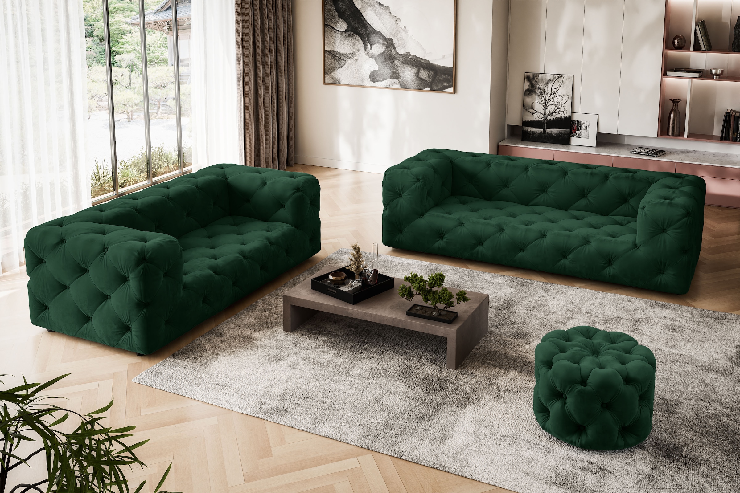 Places of Style 2-Sitzer »FOLLINA«, 2-Sitzer Sofa mit klassischer Chesterfi günstig online kaufen