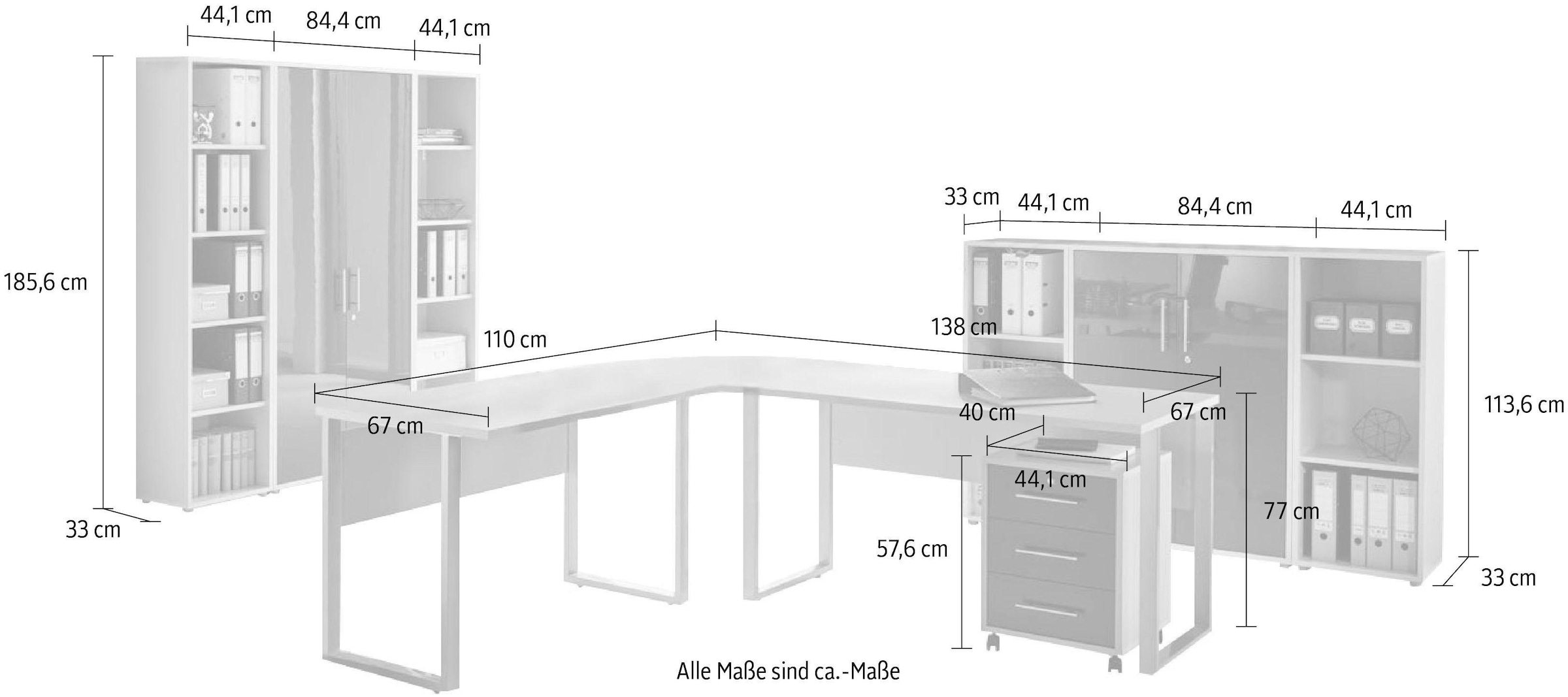 BMG Möbel Büromöbel-Set »Tabor Office 5«, (Set, 10 tlg.)