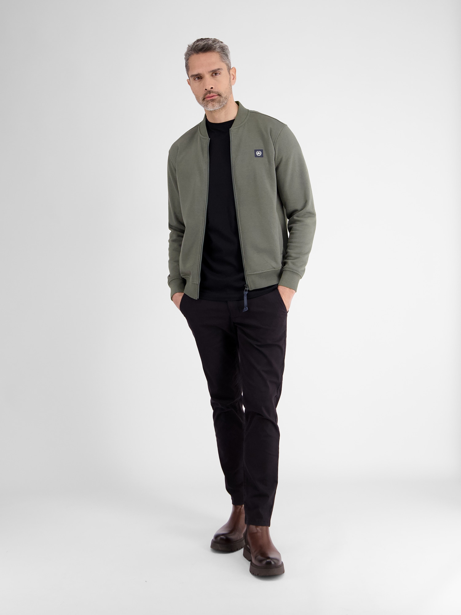 LERROS Sweatjacke »LERROS Sweatjacke mit Collegekragen«