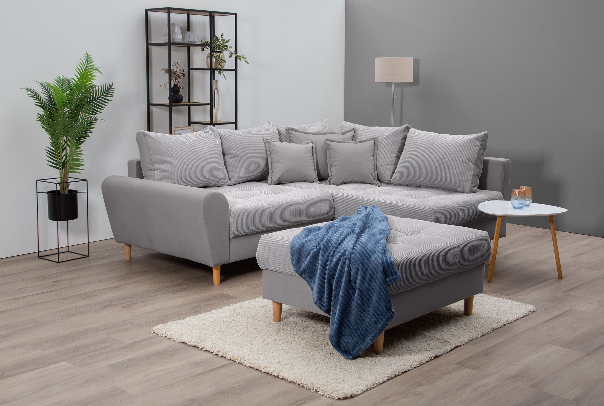 Home affaire Ecksofa »Rice L-Form inkl. Hocker«, (Set, mit Hocker), mit Bon günstig online kaufen