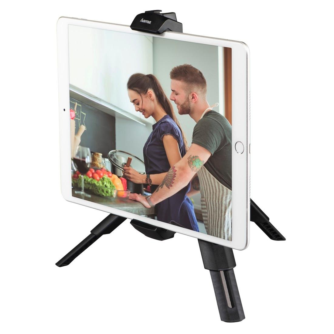 Hama Smartphone-Halterung »Smartphonehalterung, Tablethalterung "Pro", 2in1, 1/4"«, bis 6,5 cm Zoll, Nur in Kombination: Stativen mit ¼“-Anschlussgewinde/ Teleskopstangen