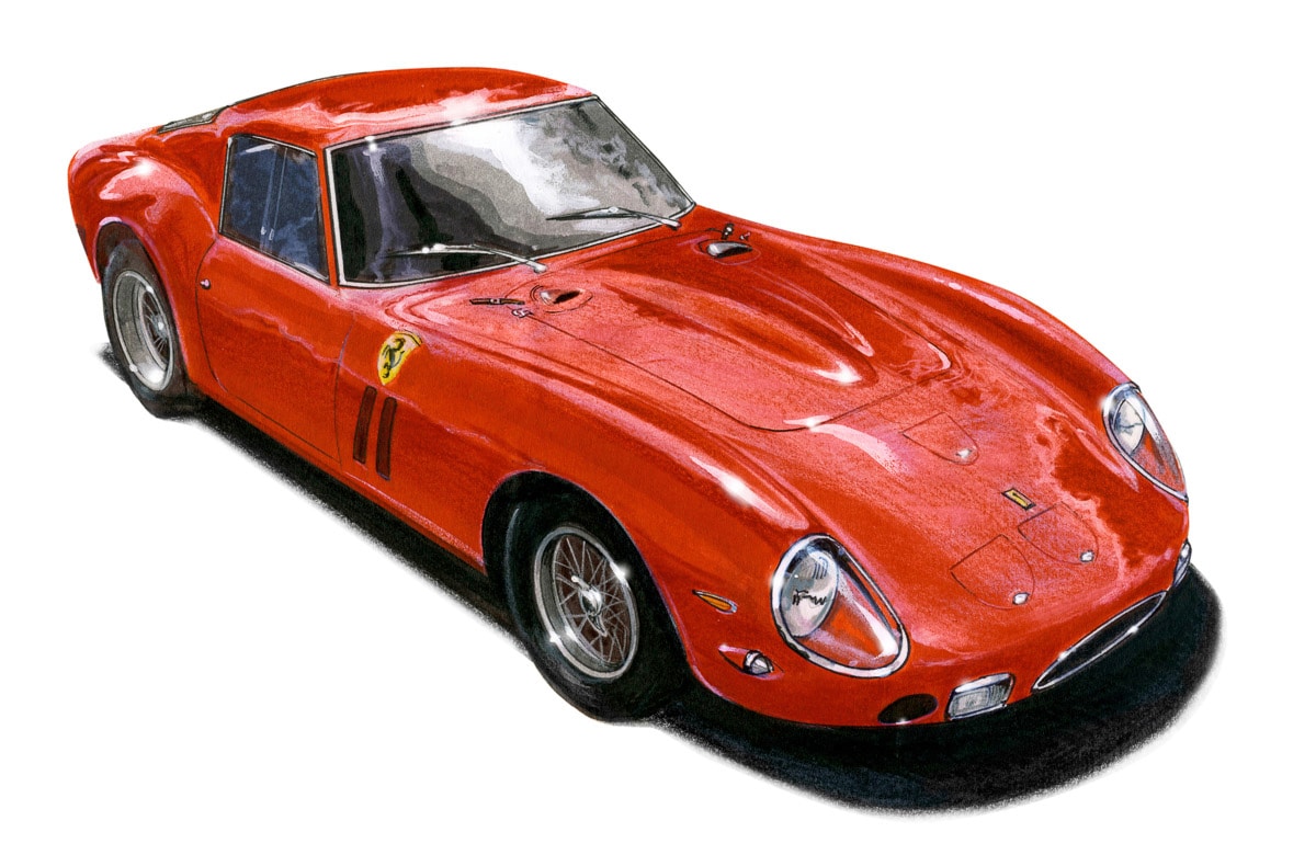 Papermoon Fototapete »VINTAGE 250GTO-AUTO ILLUSTRATION RETRO LUXUS XXL DESI günstig online kaufen