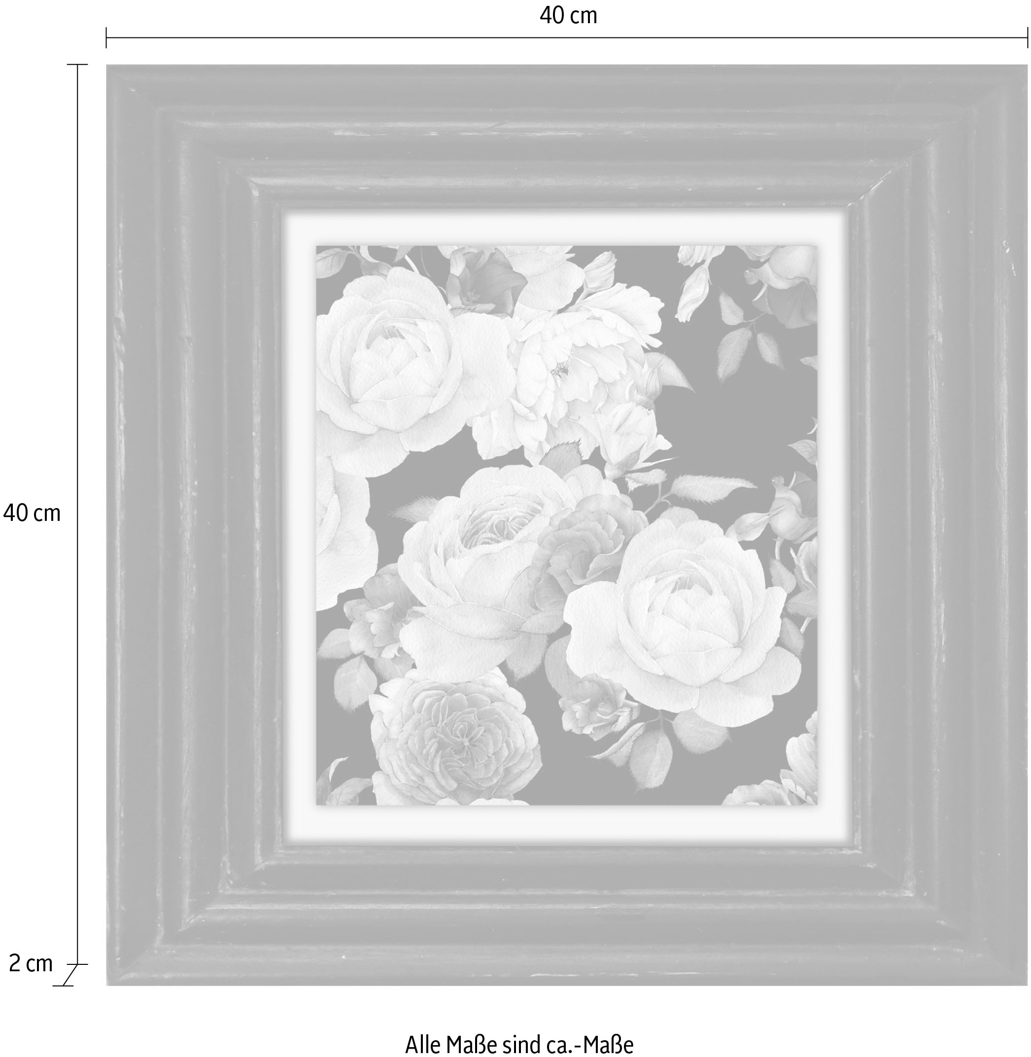 queence Leinwandbild »Blumen«, Kunst-Blumen-Blumenbilder-Stillleben-Garten-Gartenbilder, Premium-Leinwandstoff, Handarbeit aus Deutschland, 40x40cm