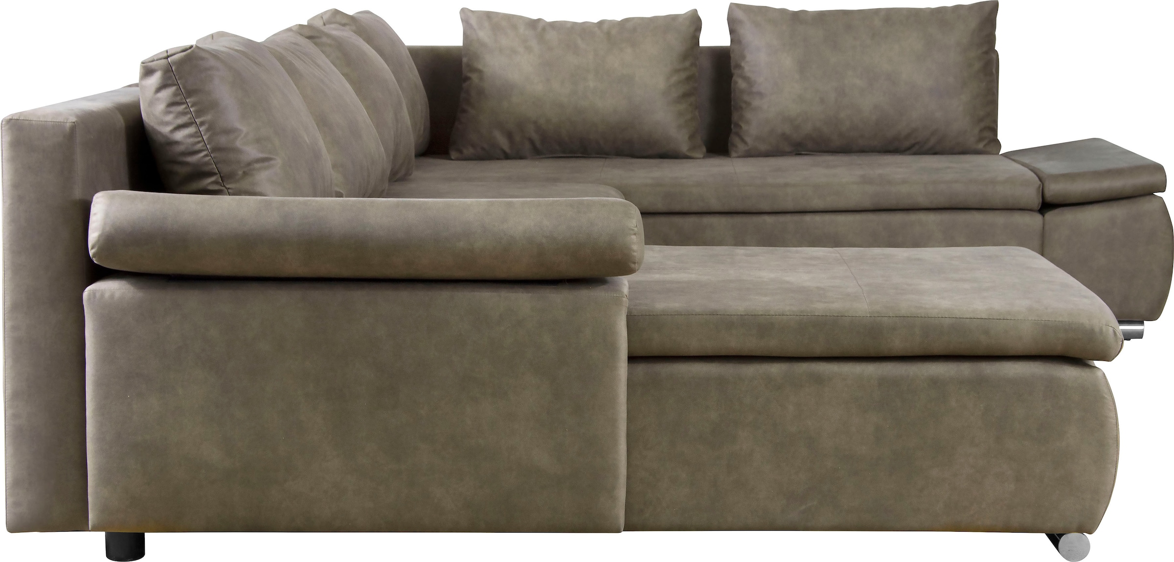 Home affaire Wohnlandschaft »Acra U-Form«, mit Bettfunktion und Bettkasten, in Mattenoptik