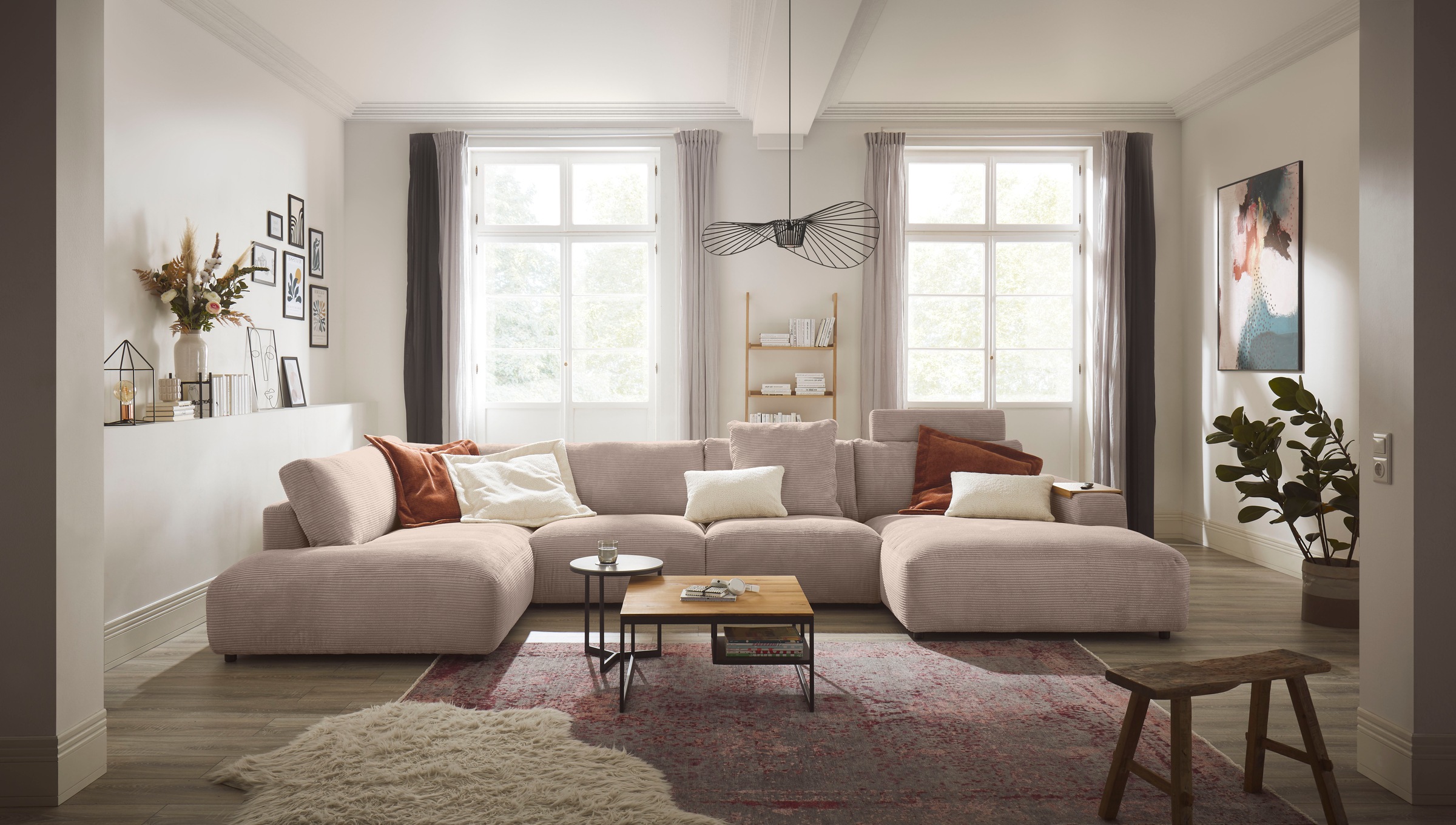 Musterring Wohnlandschaft »Lucia U-Form« Verschiedene Farben, Cord-Bezug, Gesamtbreite 434 cm