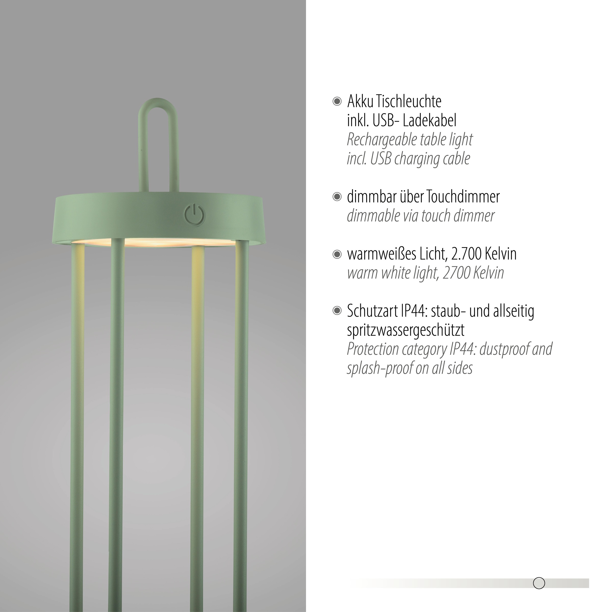 JUST LIGHT Stehlampe »ANSELM«, 1 flammig, Leuchtmittel LED-Modul | LED fest integriert, Akkuleuchte