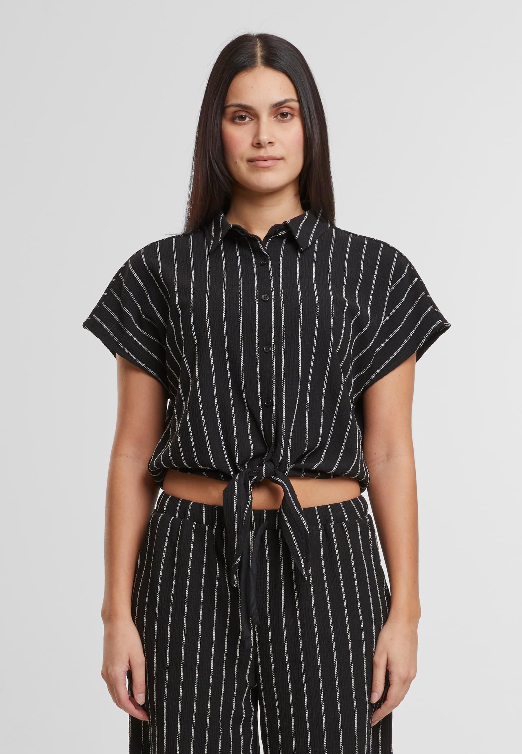URBAN CLASSICS Klassische Bluse »Urban Classics Ladies Structured Striped Tied Blouse«