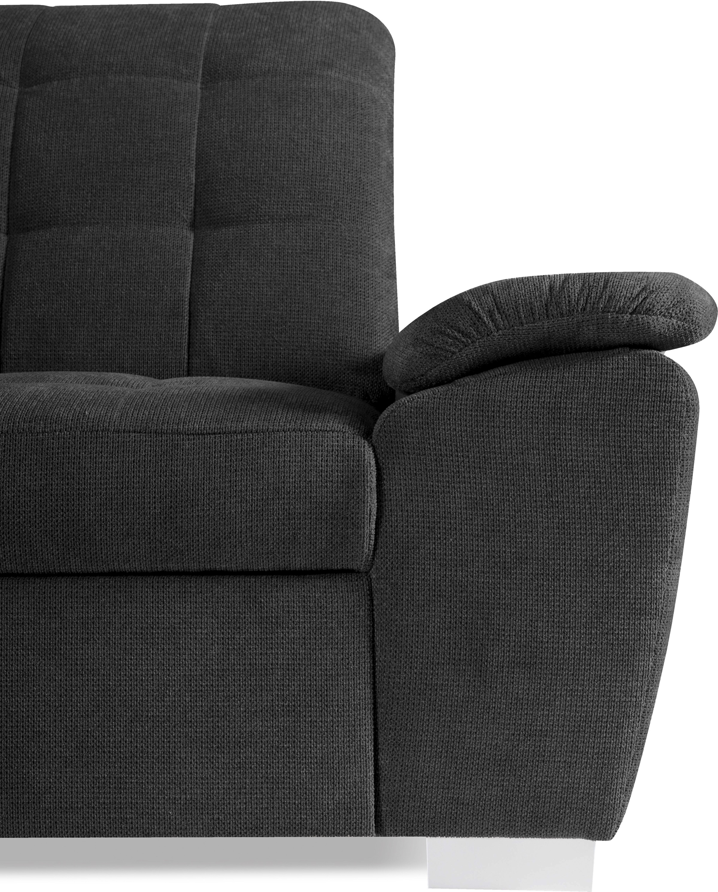 WERK2 Ecksofa »Brindisi, bequem und komfortabel, L-Form«, mit verstellbaren Kopfteilen, Bettfunktion & Bettkasten