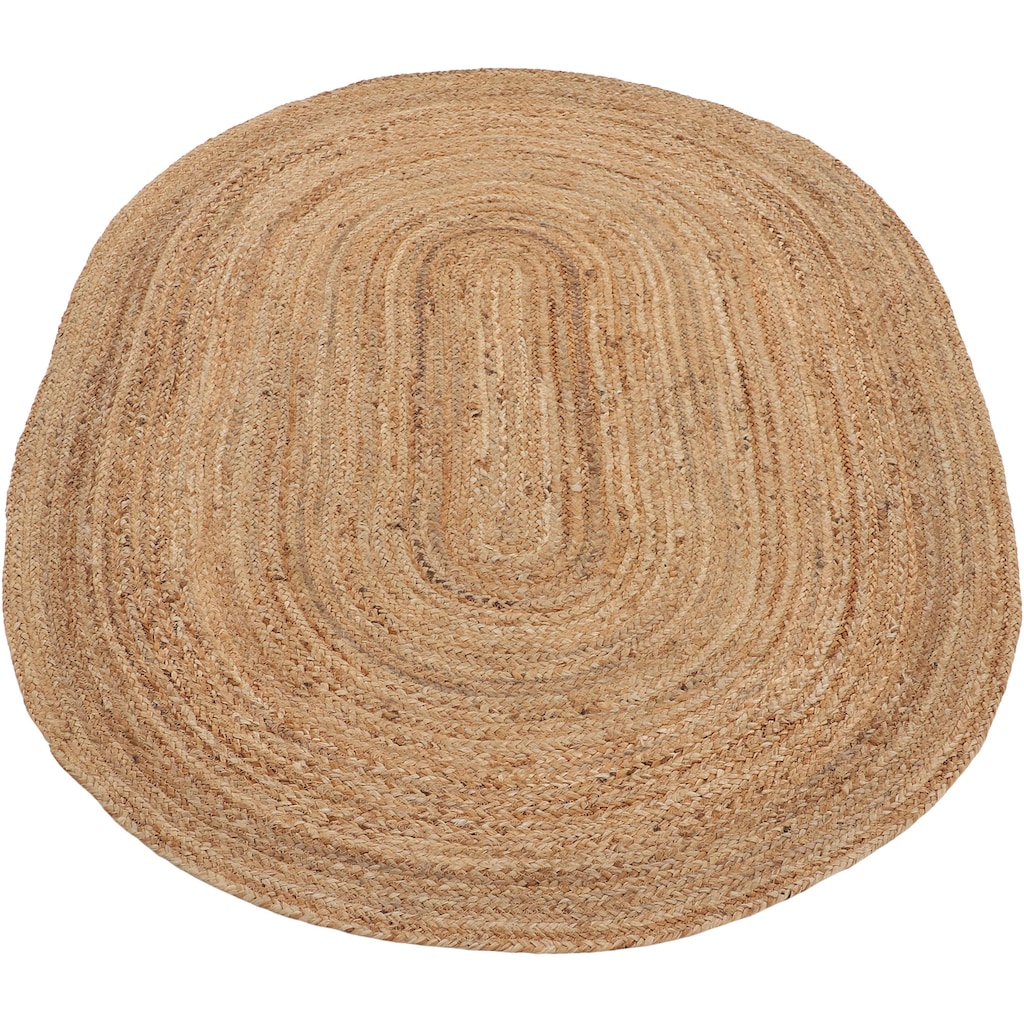 carpetfine Teppich »Nele  Juteteppich Naturfaser«, rund, geflochtener Wendeteppich aus 100%Jute, in rund und oval, viele Größen