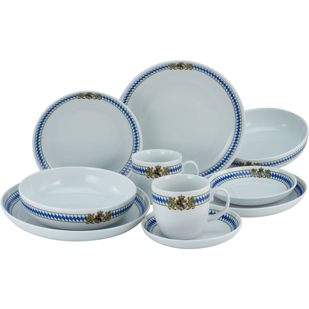 CreaTable Kombiservice »Geschirr-Set Love Bavaria«, (Set, 10 tlg., Kaffeeservice und Tafelservice im Set, für 2 Personen)