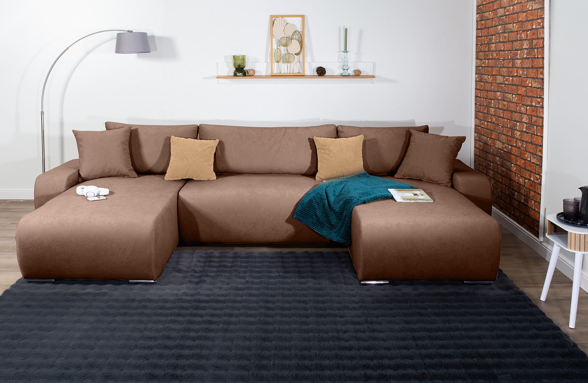 COLLECTION AB Wohnlandschaft »Wohnlandschaft,2 Ottomane,Bonnelfederkern,Rückenkissen« Wohnlandschaft,2 Ottomane,Bonnelfederkern,Rückenkissen