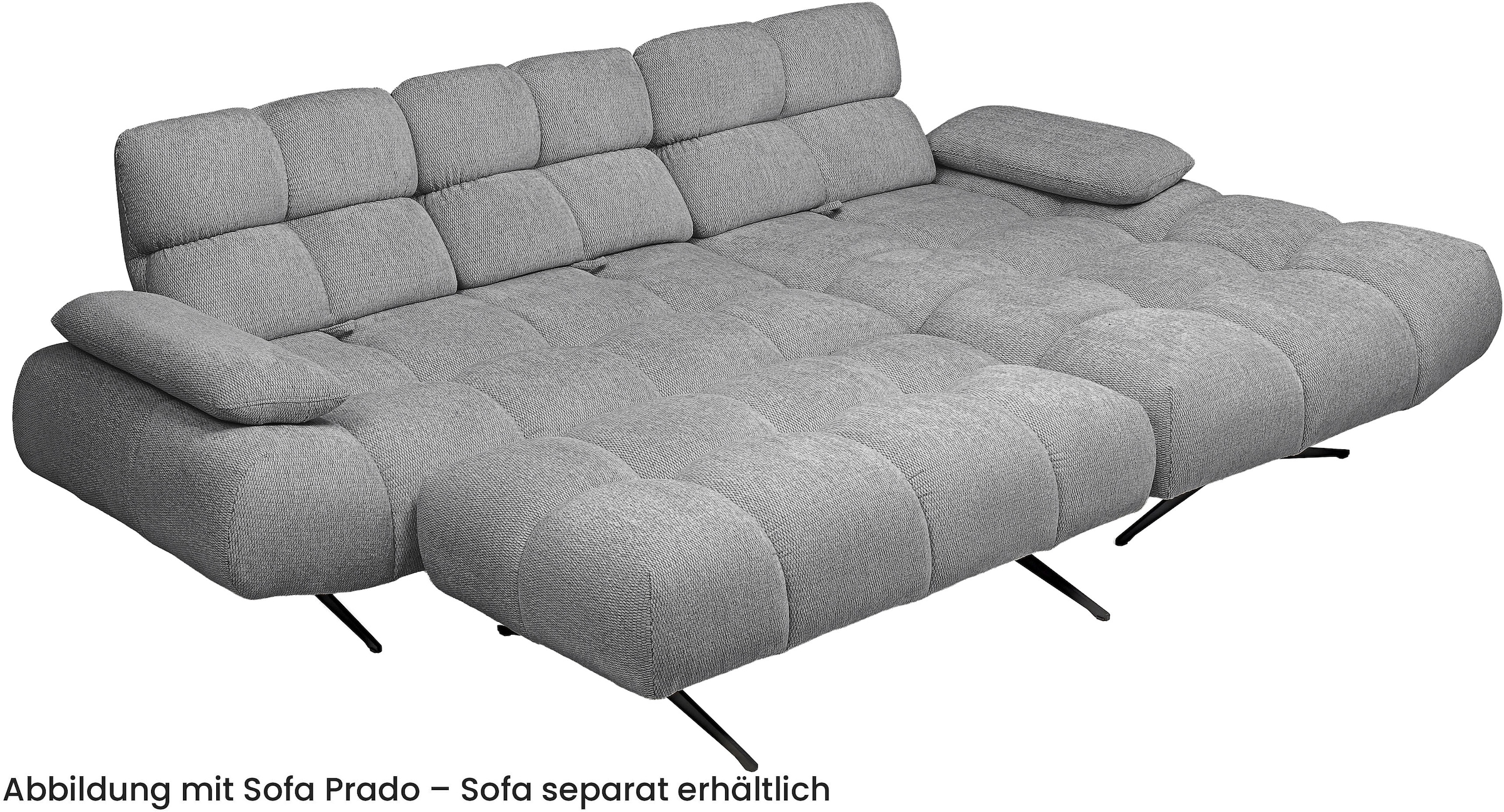 WERK2 Polsterhocker »Prado-S in Bubble-Optik, passend zum Designer Sofa Prado-S« Großer Polsterhocker in Chenille, 129 cm breit & 45 cm hoch
