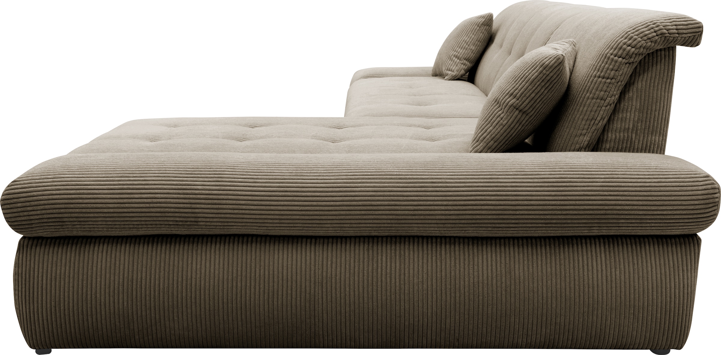 DOMO collection Ecksofa »Moric, L-Form, XXL-Sofa - Breite 300cm«, wahlweise mit Bettfunktion und Armteilverstellung, Cord