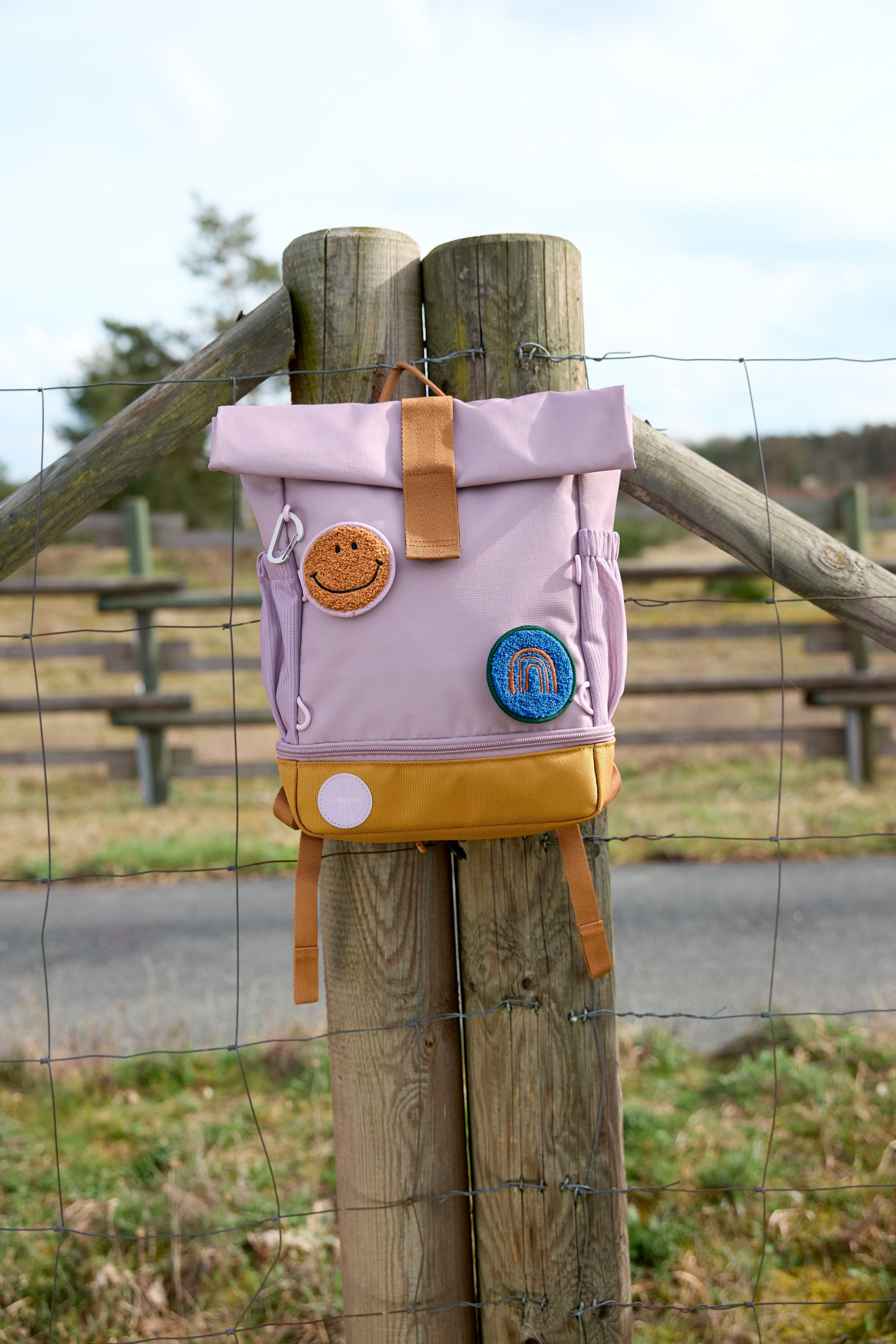 LÄSSIG Kinderrucksack »Little Gang, Mini Rolltop Backpack, lilac« Reflektoren aus recycelten PET-Flaschen