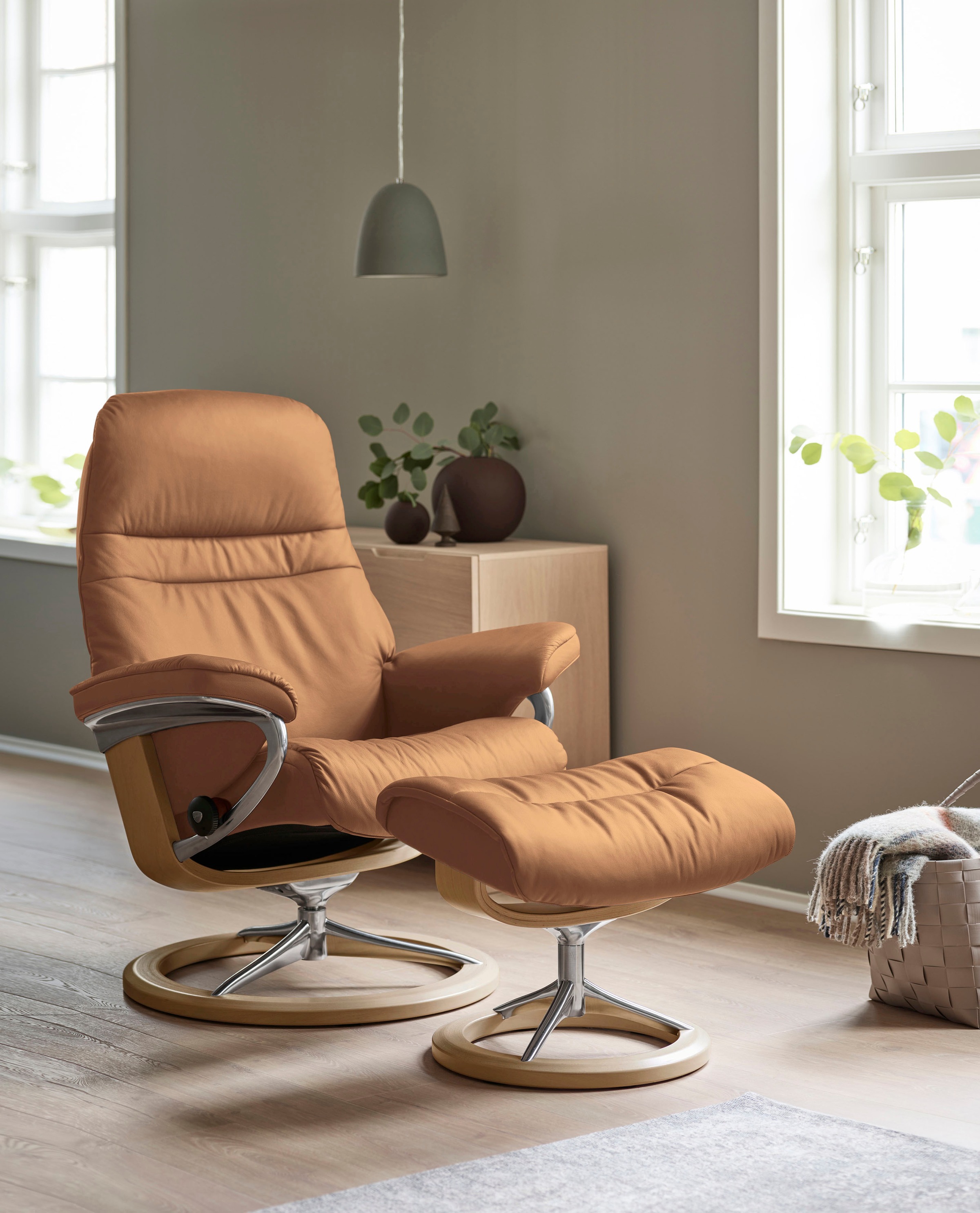 Stressless® Relaxsessel »Sunrise« Relaxsessel mit Hocker, mit Signature Bas günstig online kaufen