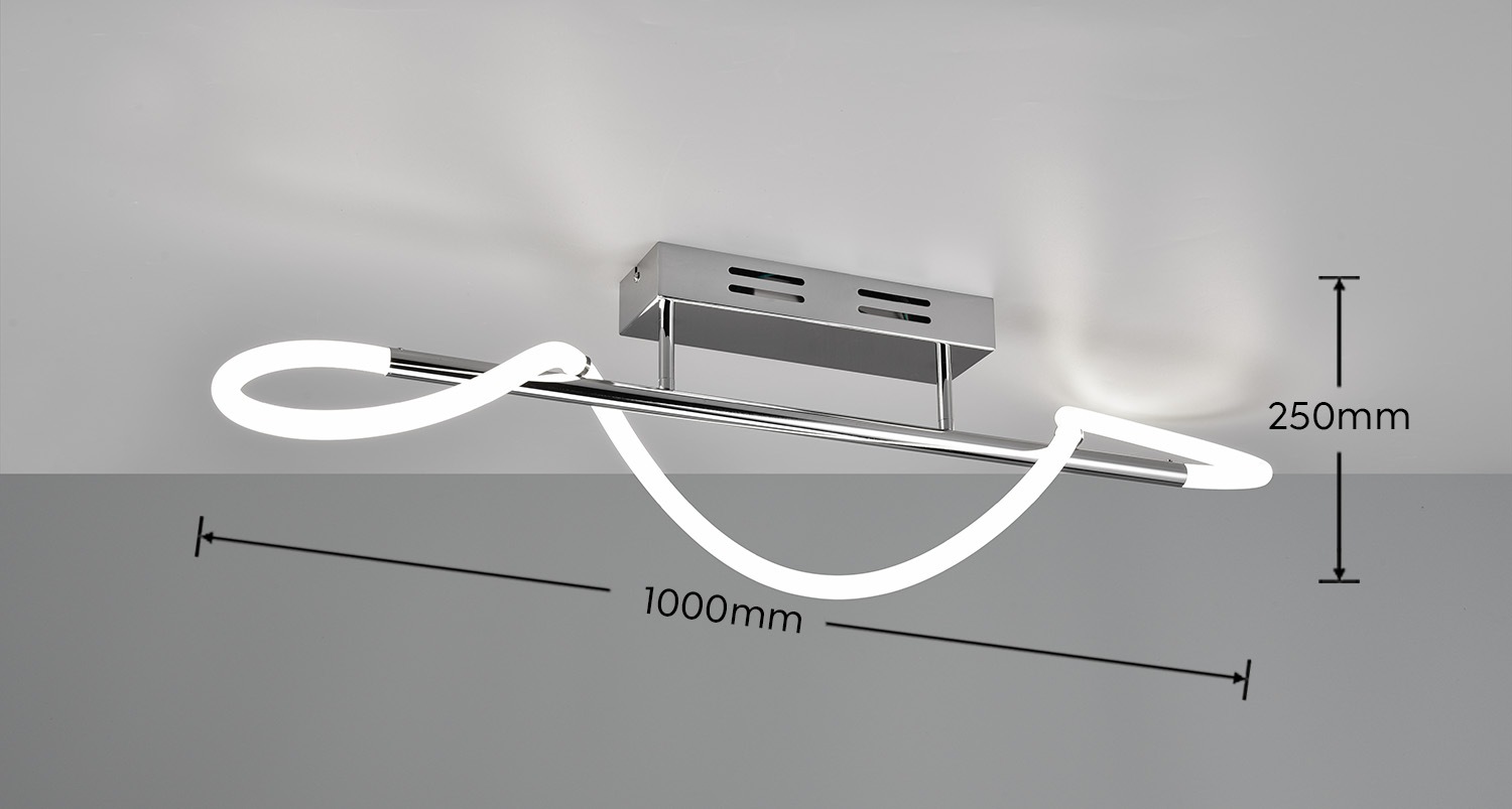 REALITY Leuchten LED Deckenleuchte »ARGOS, Deckenlampe 28W LED kaltweiß 4000K, 3500 Lumen, Switch Dimmer«, 1 flammig, Leuchtmittel LED-Board | LED fest integriert, in 3 Stufen dimmbar über Wandschalter, 105 x 30 x 34 cm, LED Lichtband