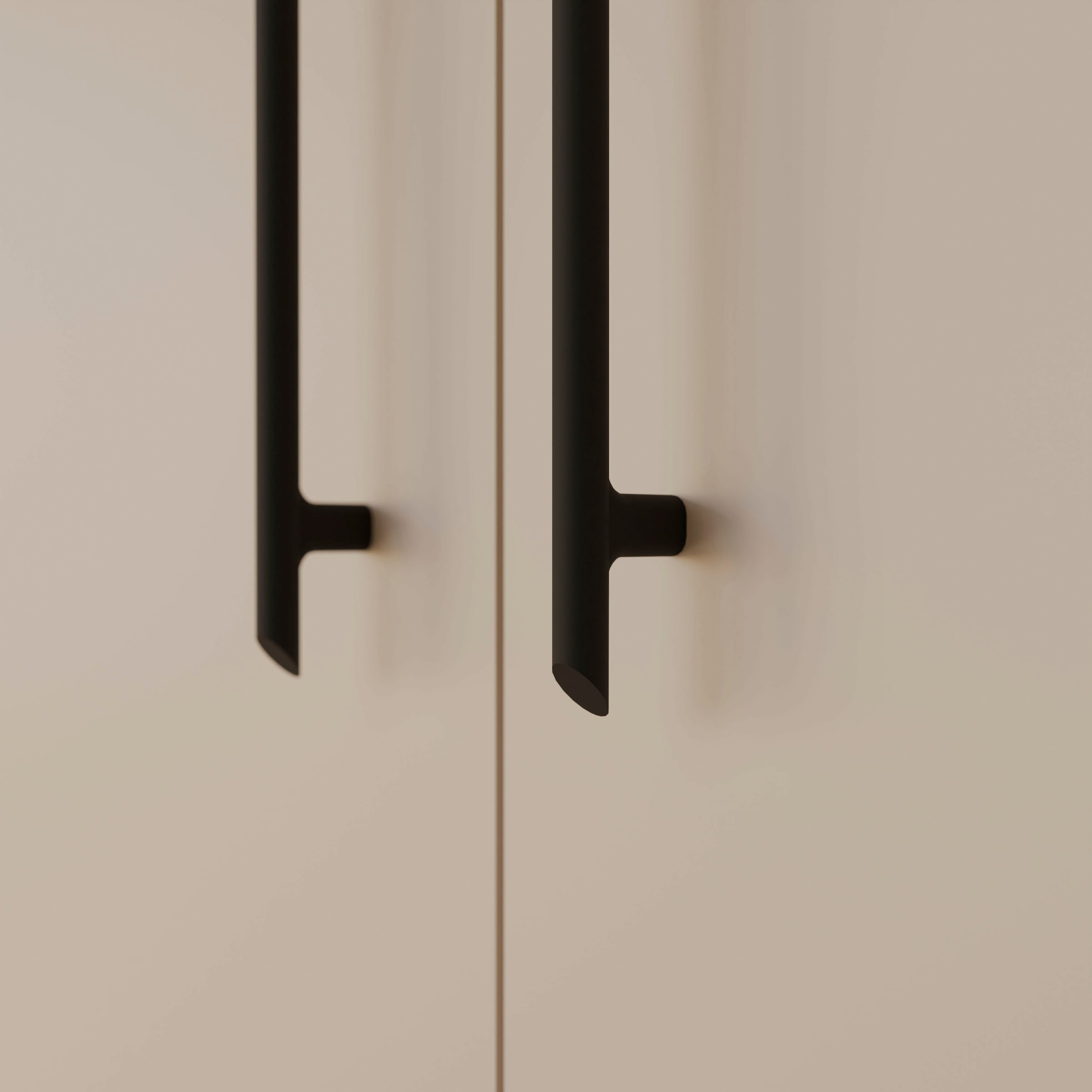 FORTE Kleiderschrank »Mokkaris ,Topseller, zeitloses Design, 3–4 Türen, Made in Europe« B/H/T ca. 145x200x59cm oder 206x200x59cm,  Schubladen + schwarze Stangengriffe, Made in Europe, viel Stauraum