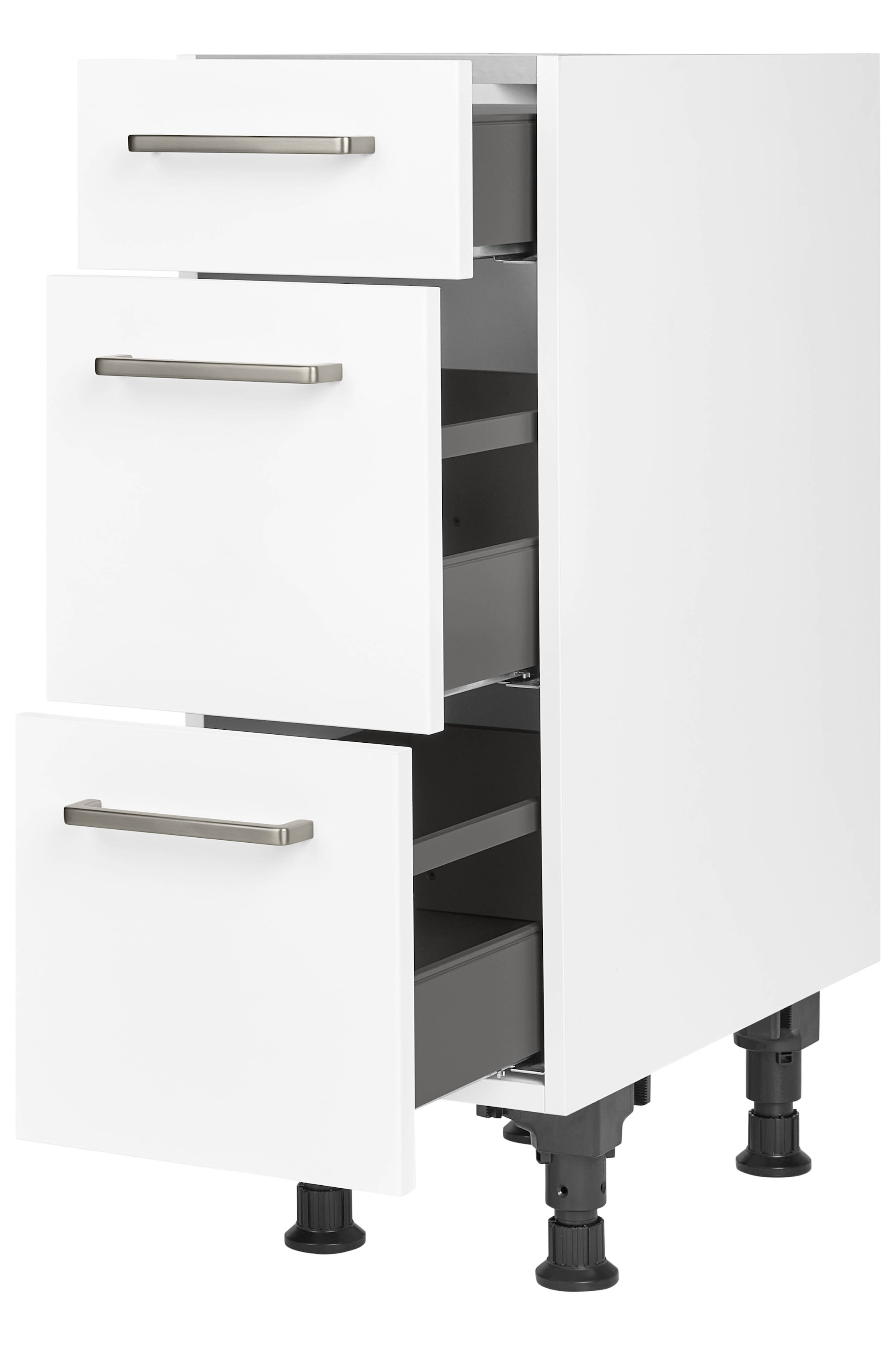 nobilia® Unterschrank »"Touch", vormontiert, mit höhenverstellbaren Sockelfüßen, in den« Breiten 30, 45, 60 und 90 cm, mit Schubkasten und Auszügen