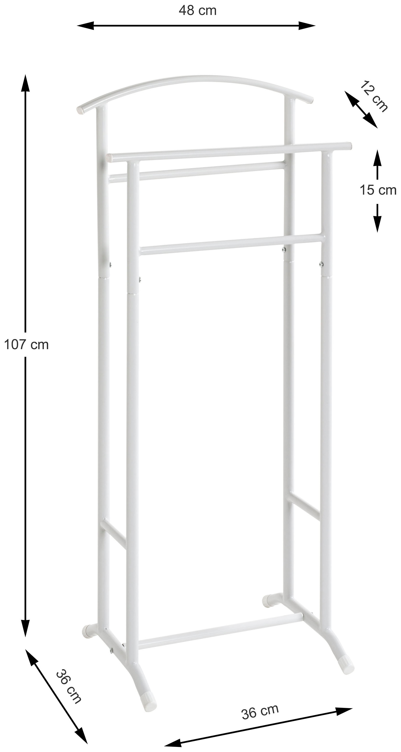 HAKU »Anzugständer, Dressboy, Kleiderboy, Kleiderbutler, Stiller Diener« Freiform - aus Metall -B/T/H 48/36/107 cm