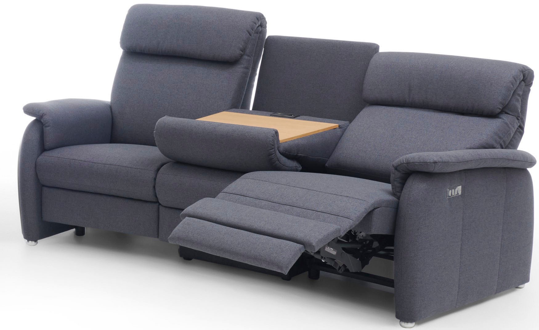 Home affaire 3-Sitzer »Turin  mit Steckdose und USB-Port auch in Easy care-Bezug« 2 x vollmotorische  Relaxfunktion, herunterklappbarer Tisch,