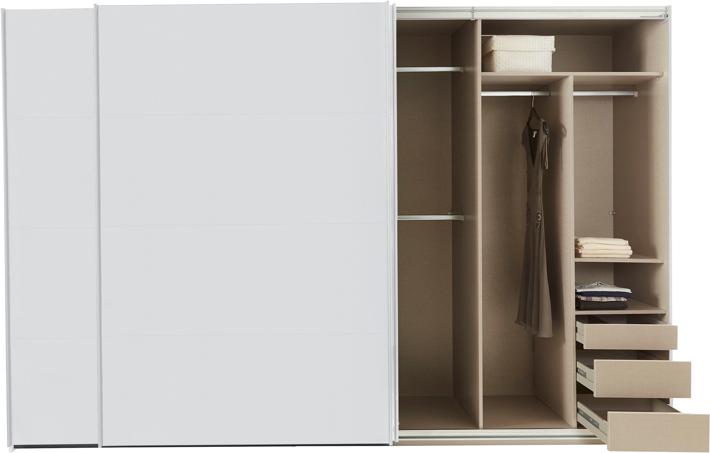 rauch Schwebetürenschrank »Kleiderschrank Schrank Garderobe TOPSELLER OTELI inkl. Inneneinteilung«, mit 3 Innenschubladen sowie zusätzlichen Einlegeböden MADE IN GERMANY