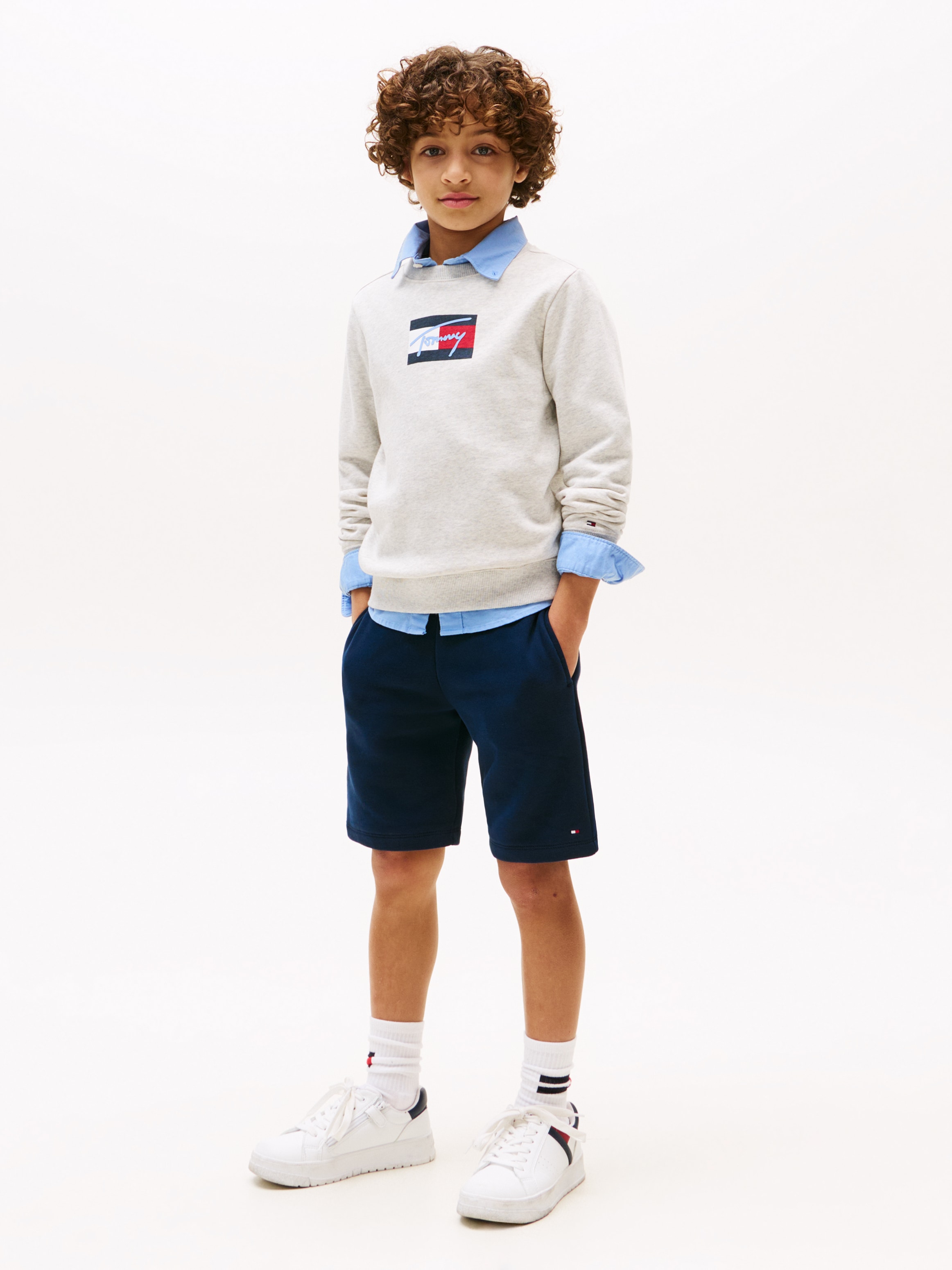 Tommy Hilfiger Sweatshirt »TOMMY SCRIPT FLAG SWEATSHIRT«, für Kinder bis 16 Jahre, Flag-Logo-Druck