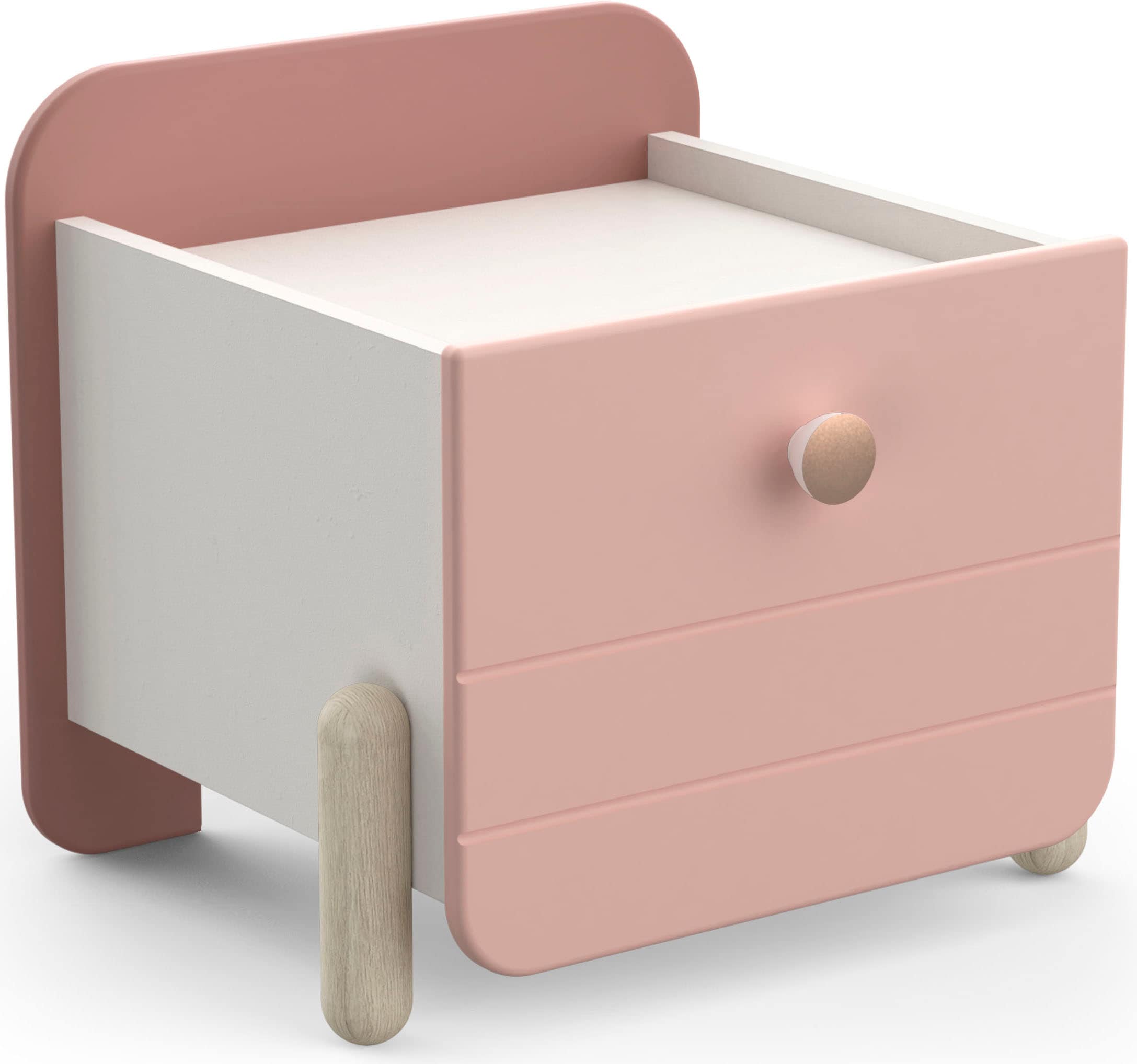 Demeyere GROUP Nachtkommode »Jade«, Schublade mit Rollenauszügen, Runde Knopfgriffe mit Roségold-Finish