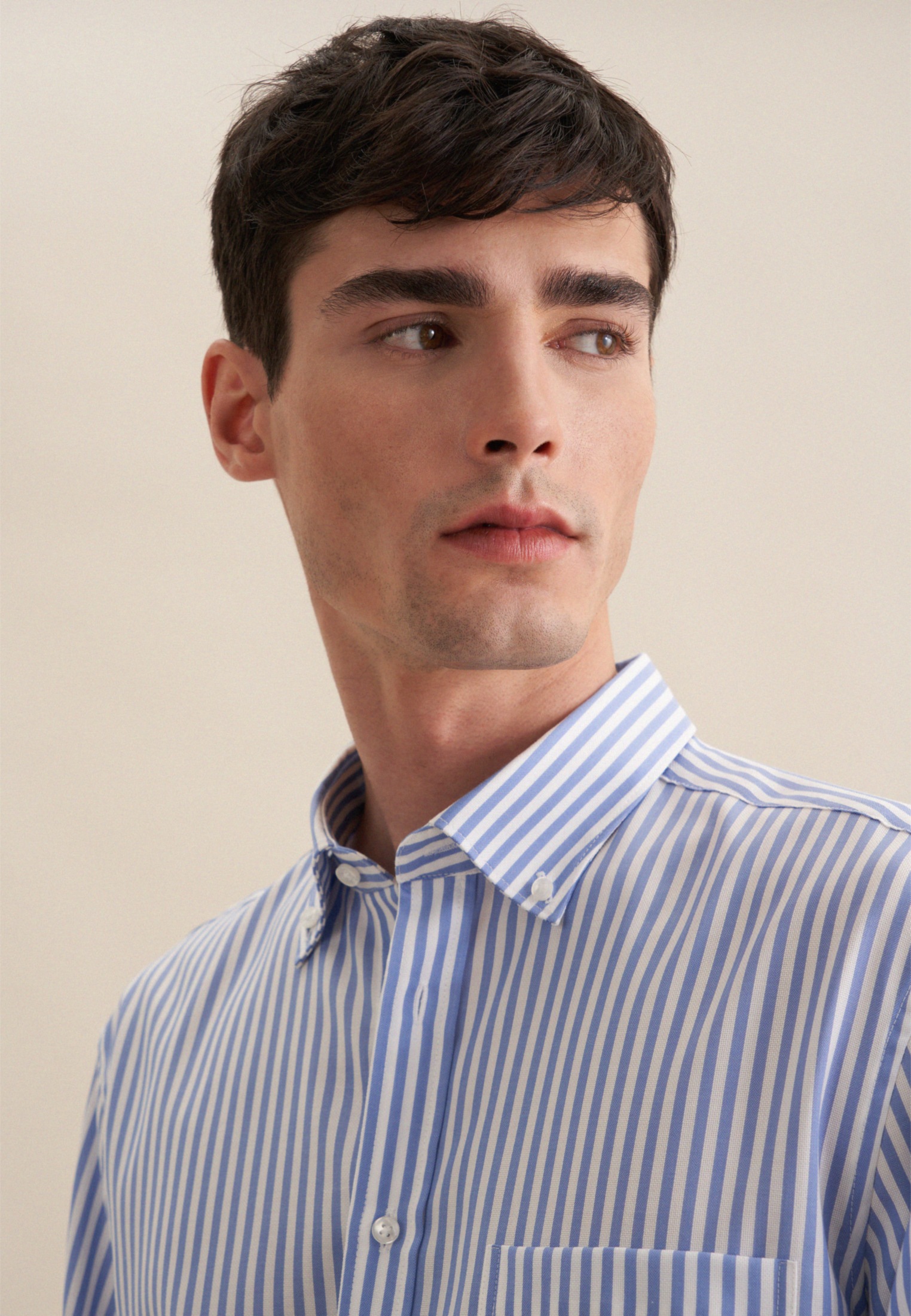 seidensticker Businesshemd »Regular«, Regular Langarm Button-Down-Kragen Streifen