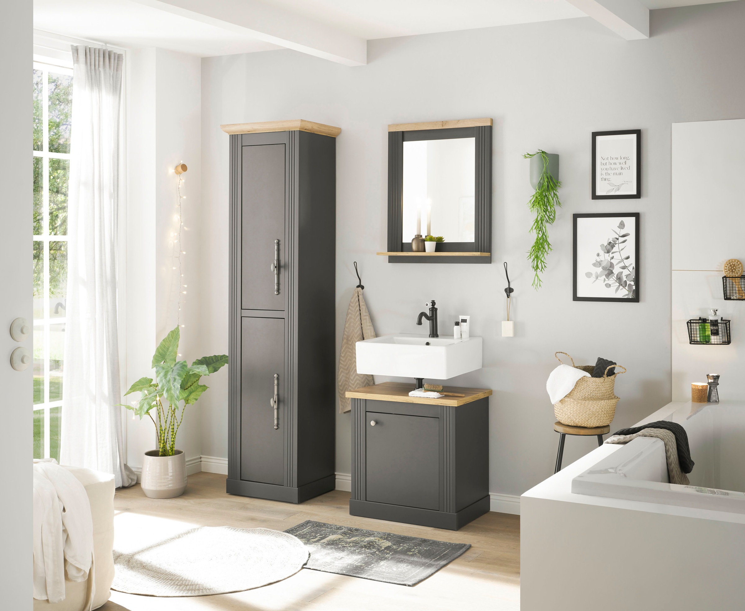 Home affaire Badmöbel-Set »WESTMINSTER, Bad im Landhausstil, 3-teiliges Bad günstig online kaufen