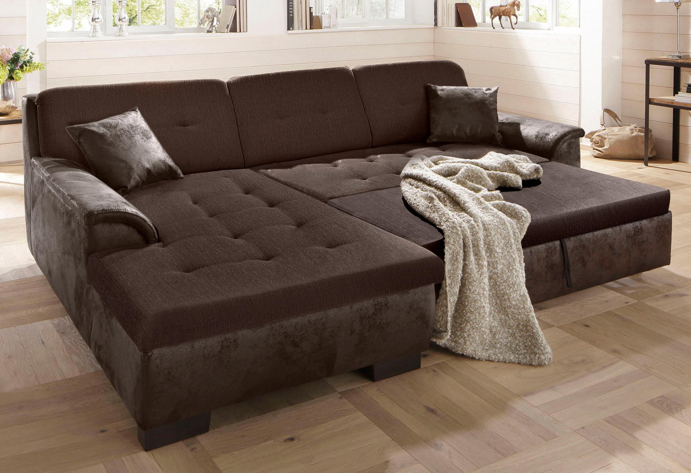 Home affaire Ecksofa »Bergen zeitlos & elegant, Breite 267cm, L-Form« wahlw günstig online kaufen