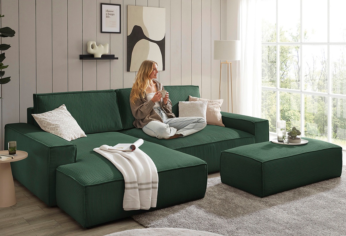Home affaire Polsterecke »NEU: SHERWOOD XXL tief, L-Form mit Schlaffunktion günstig online kaufen