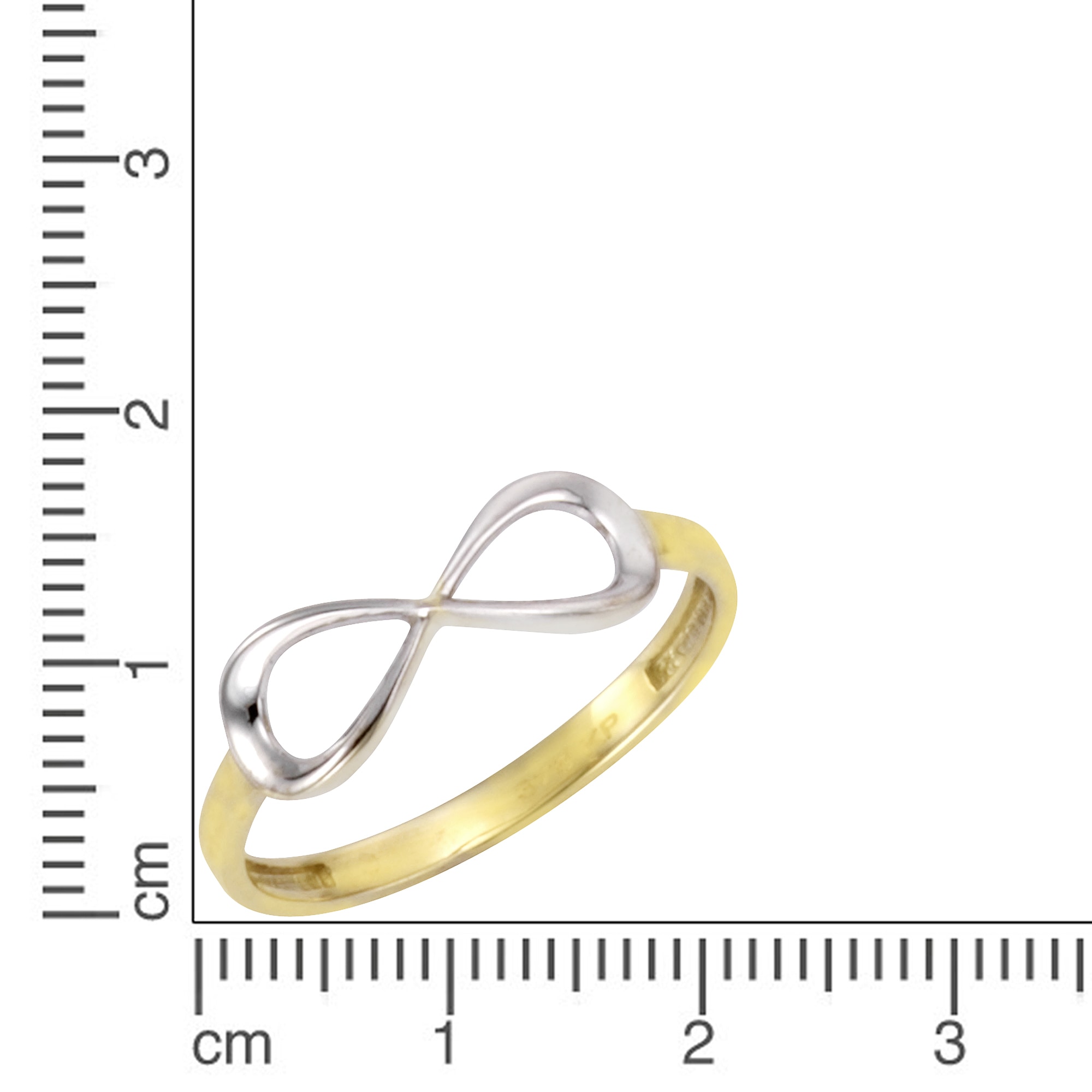 CELESTA Fingerring »375/- Gelbgold bicolor Infinity«